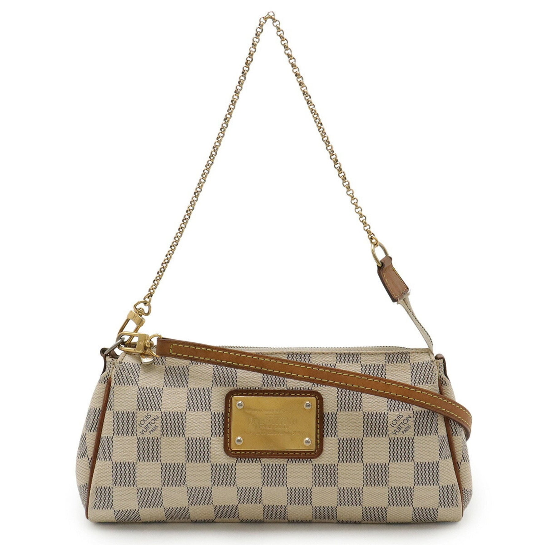 LOUIS VUITTON Damier Azur Eva Pouch Chain Bag Shoulder N55214