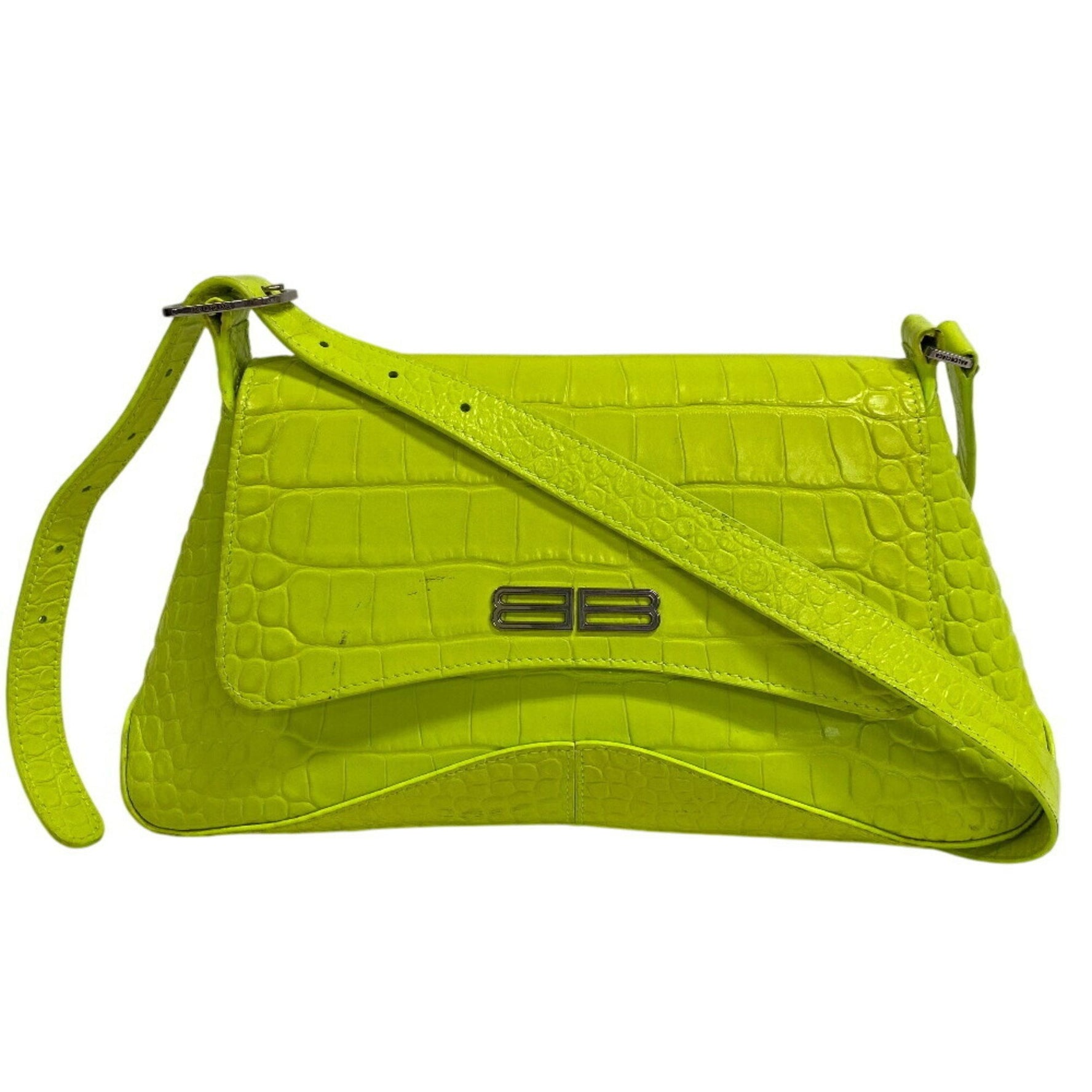 BALENCIAGA 2-way neon color shoulder bag for women, yellow