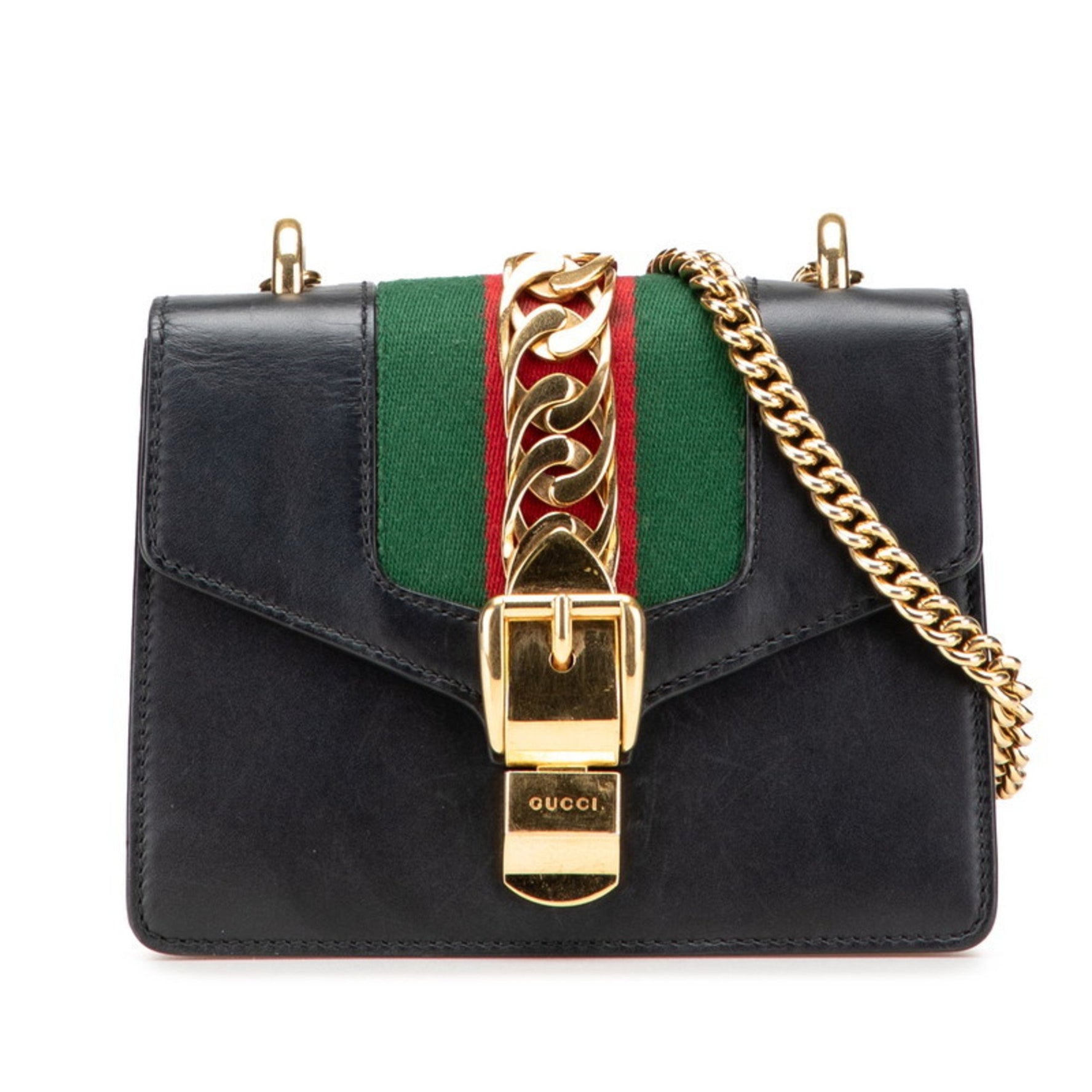 Gucci Sylvie Mini Chain Shoulder Bag Leather
