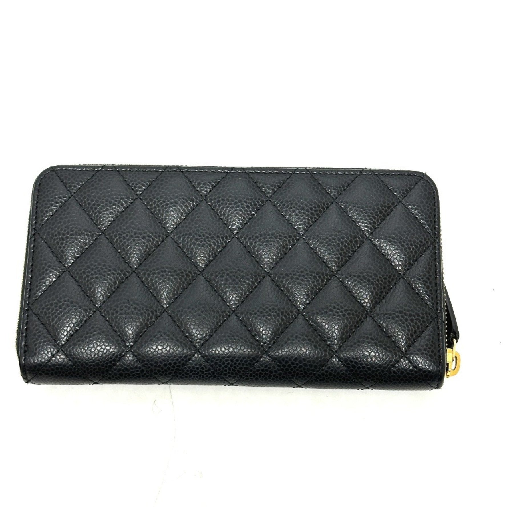 CHANEL Coco Mark Matelasse Wallet, Long Caviar Leather