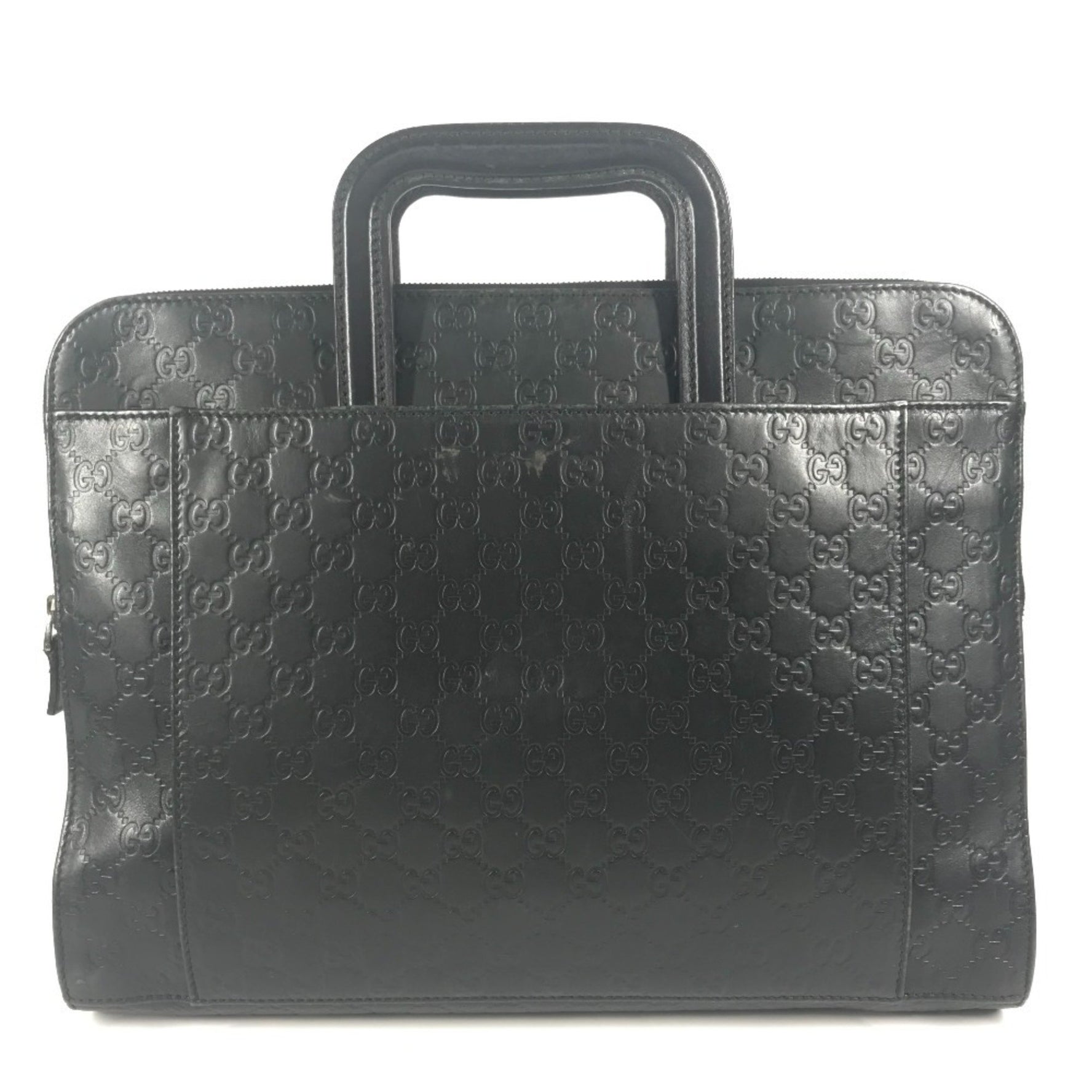 GUCCI Handbag, Document Bag, Guccissima GG Logo Business Tote Briefcase, Shimmer Leather, Men's