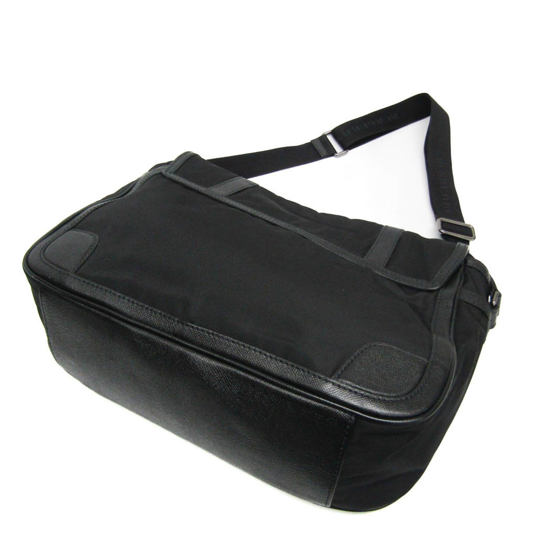 Burberry Men,Women Leather,Nylon Canvas Shoulder Bag Black