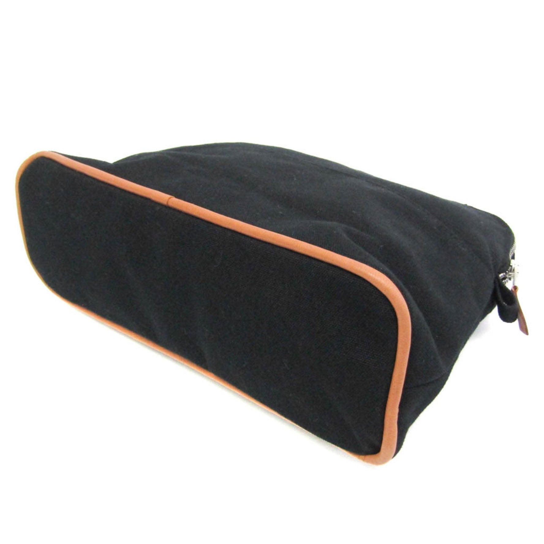 Hermes Bolide Pouch MM Women's Cotton,Leather Pouch Black