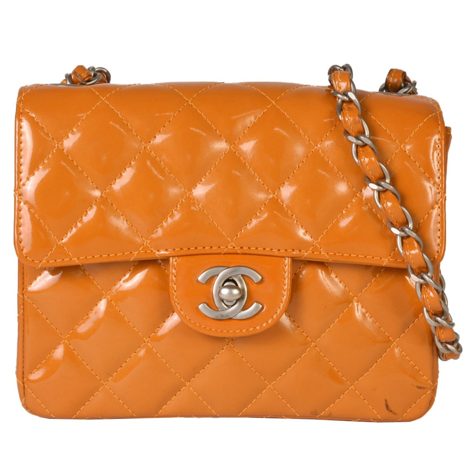 CHANEL Matelasse Coco Mark Single Flap Bag Shoulder No. 6 (Manufactured in 2000) Enamel