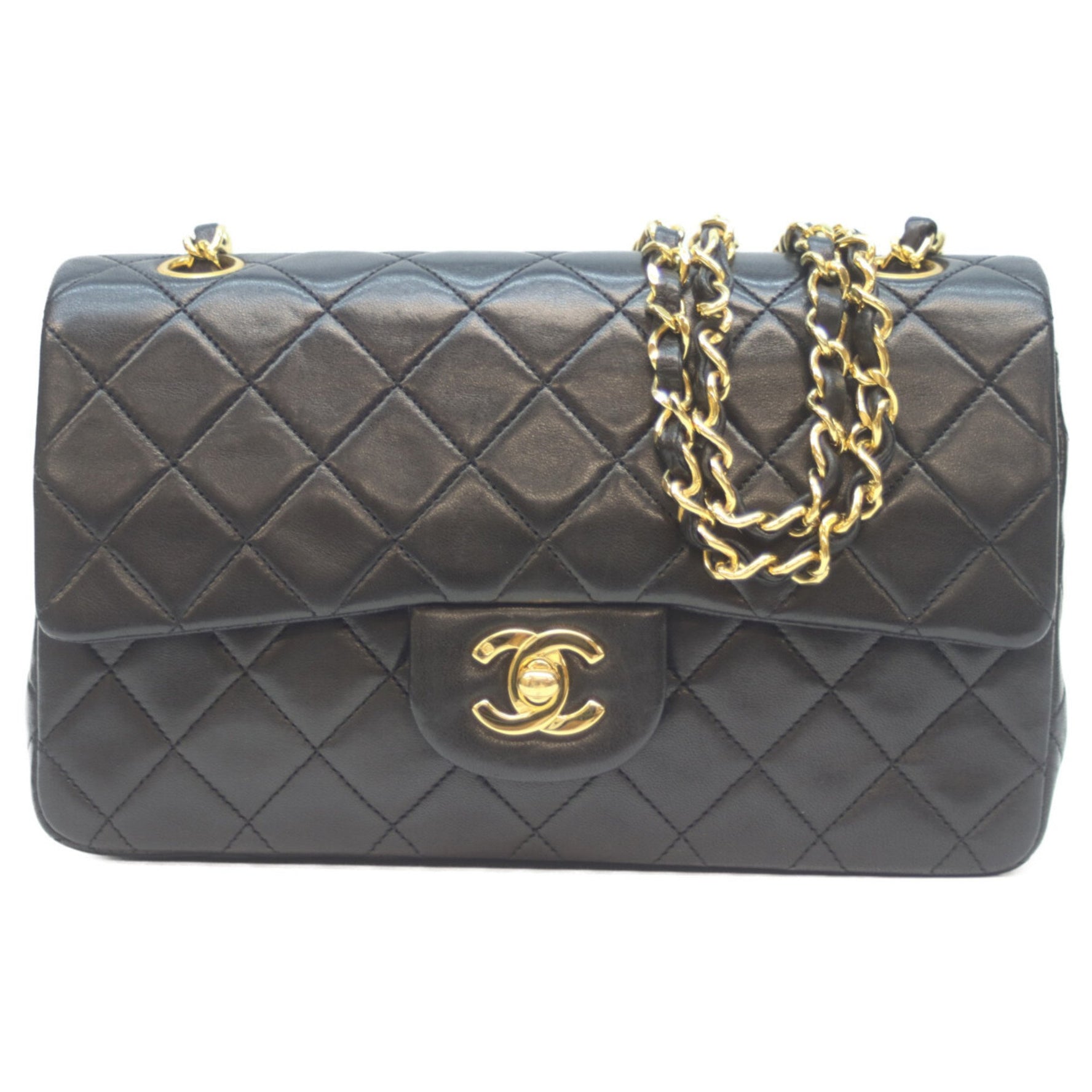 CHANEL No. 1 Lambskin Double Flap Matelasse 23 Chain Shoulder Bag with GD Hardware