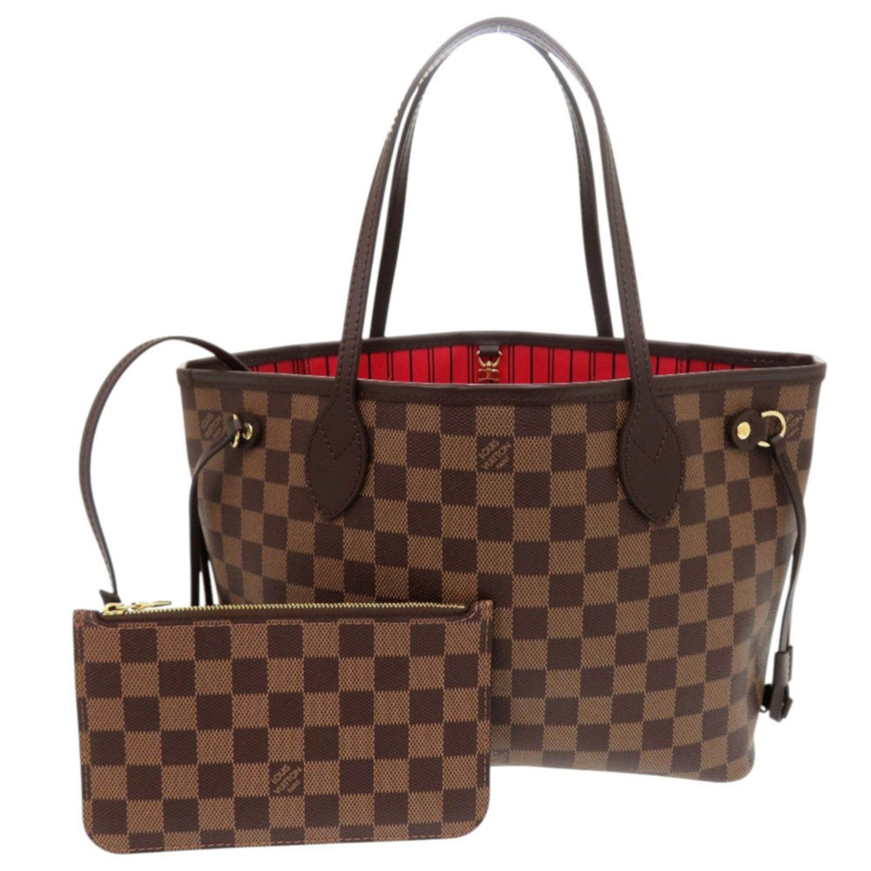 Like new Louis Vuitton Neverfull PM Damier Tote Bag with Pouch LV 0701 LOUIS VUITTON