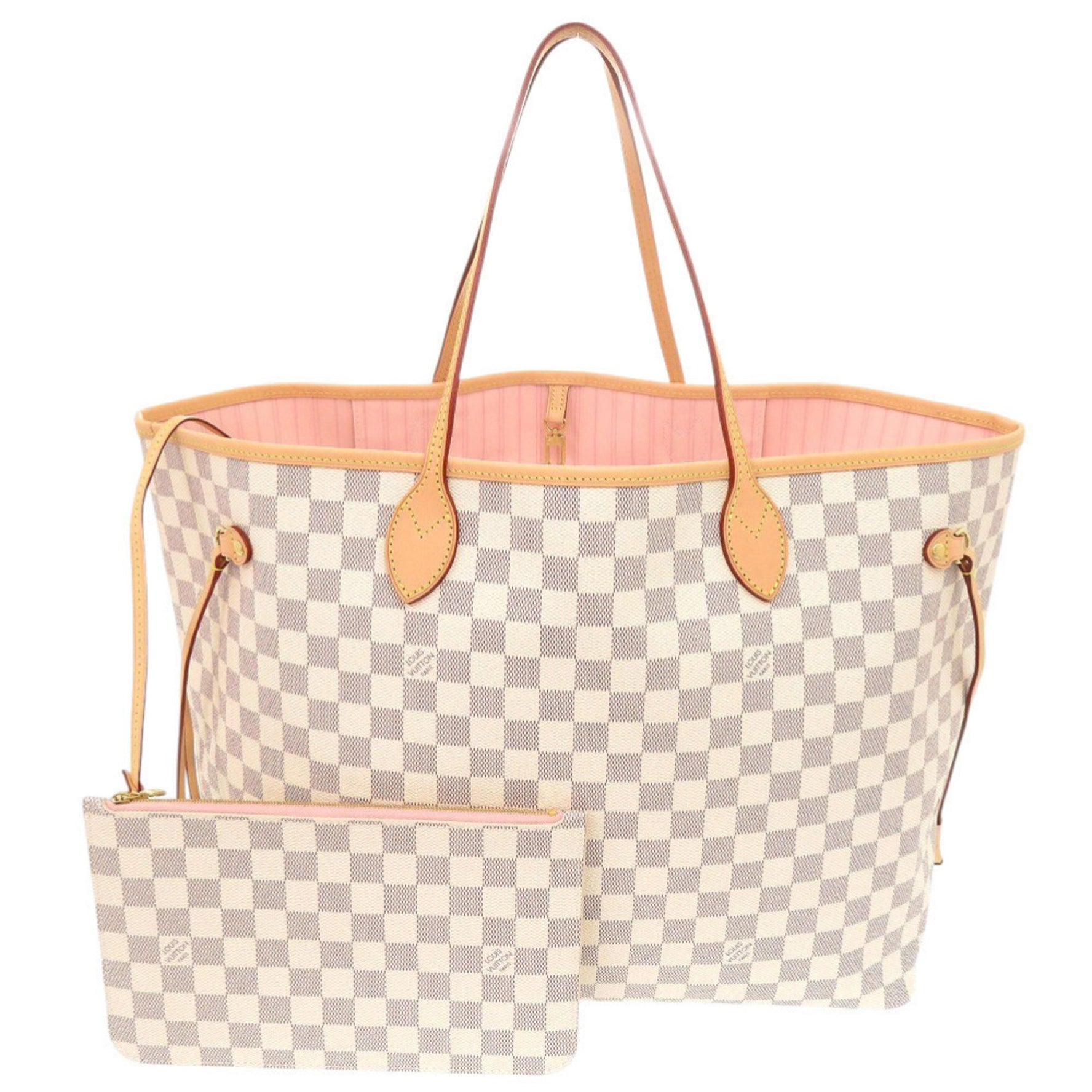 Like new Louis Vuitton Neverfull GM Damier Azur IC Rose Ballerine Tote Bag 0885 LOUIS VUITTON