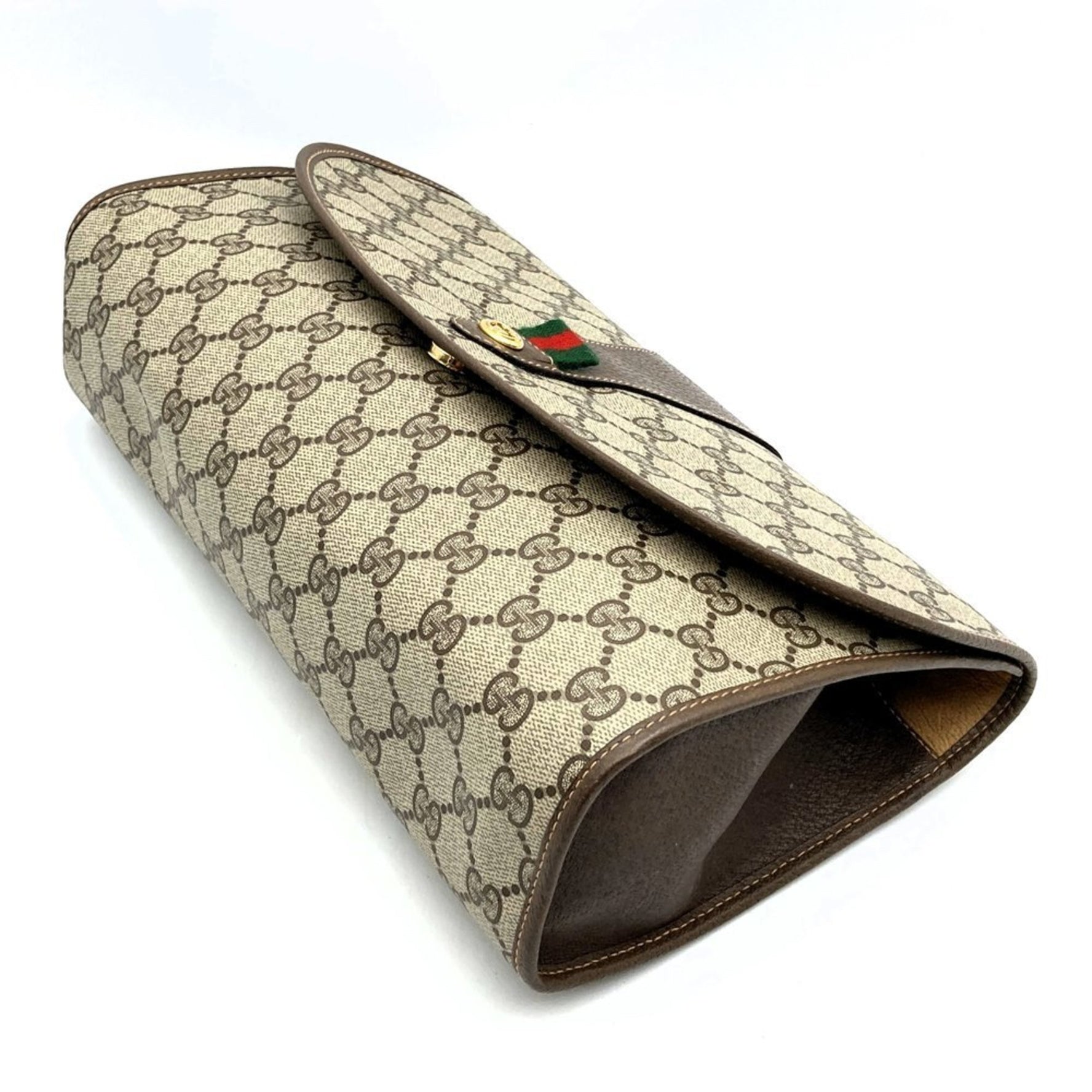 GUCCI 156 01 031 GG Supreme Sherry Line Clutch Bag/Second Bag Brown for Men and Women