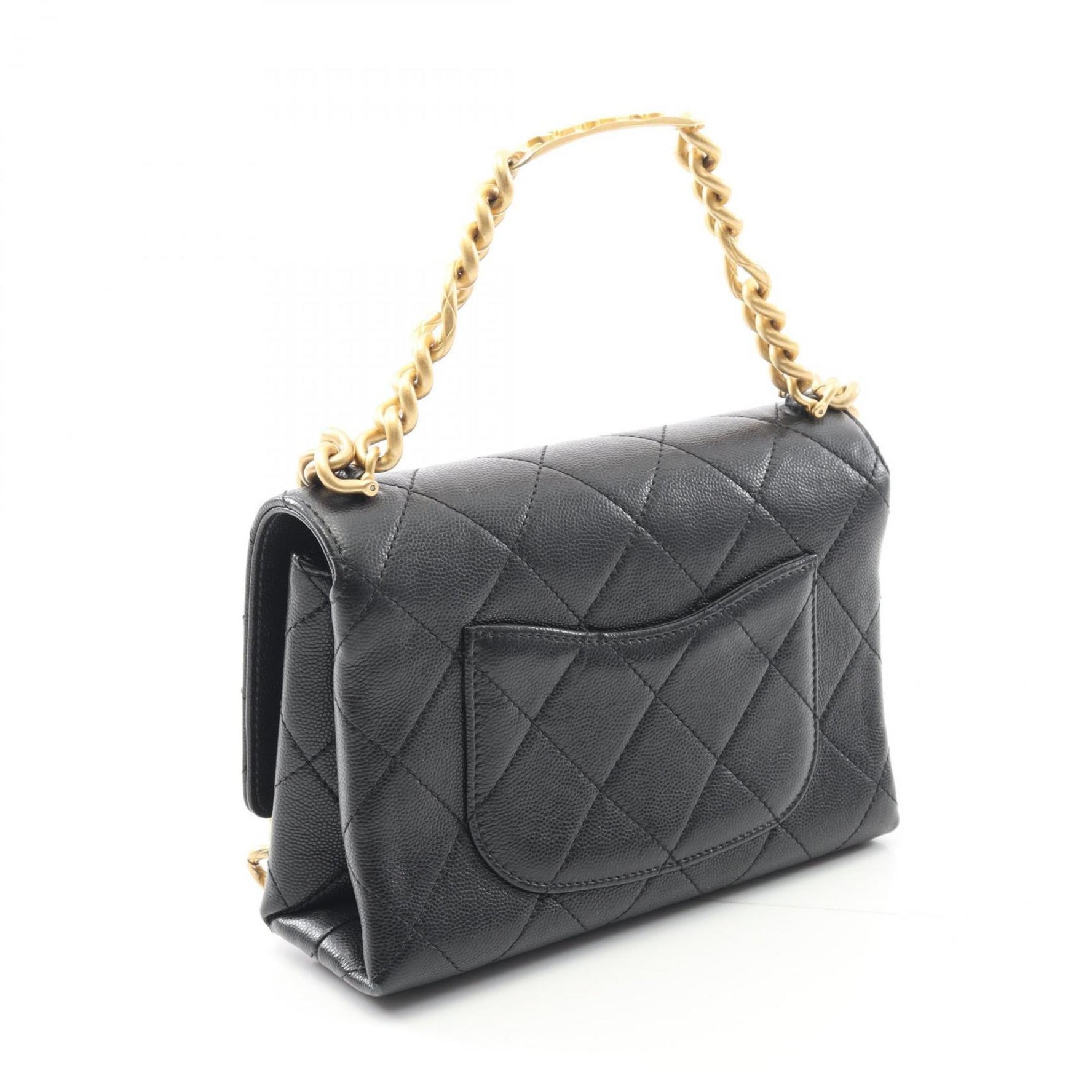 CHANEL Matelasse Shoulder Bag, Calfskin Leather, Women's, Black, AS2711