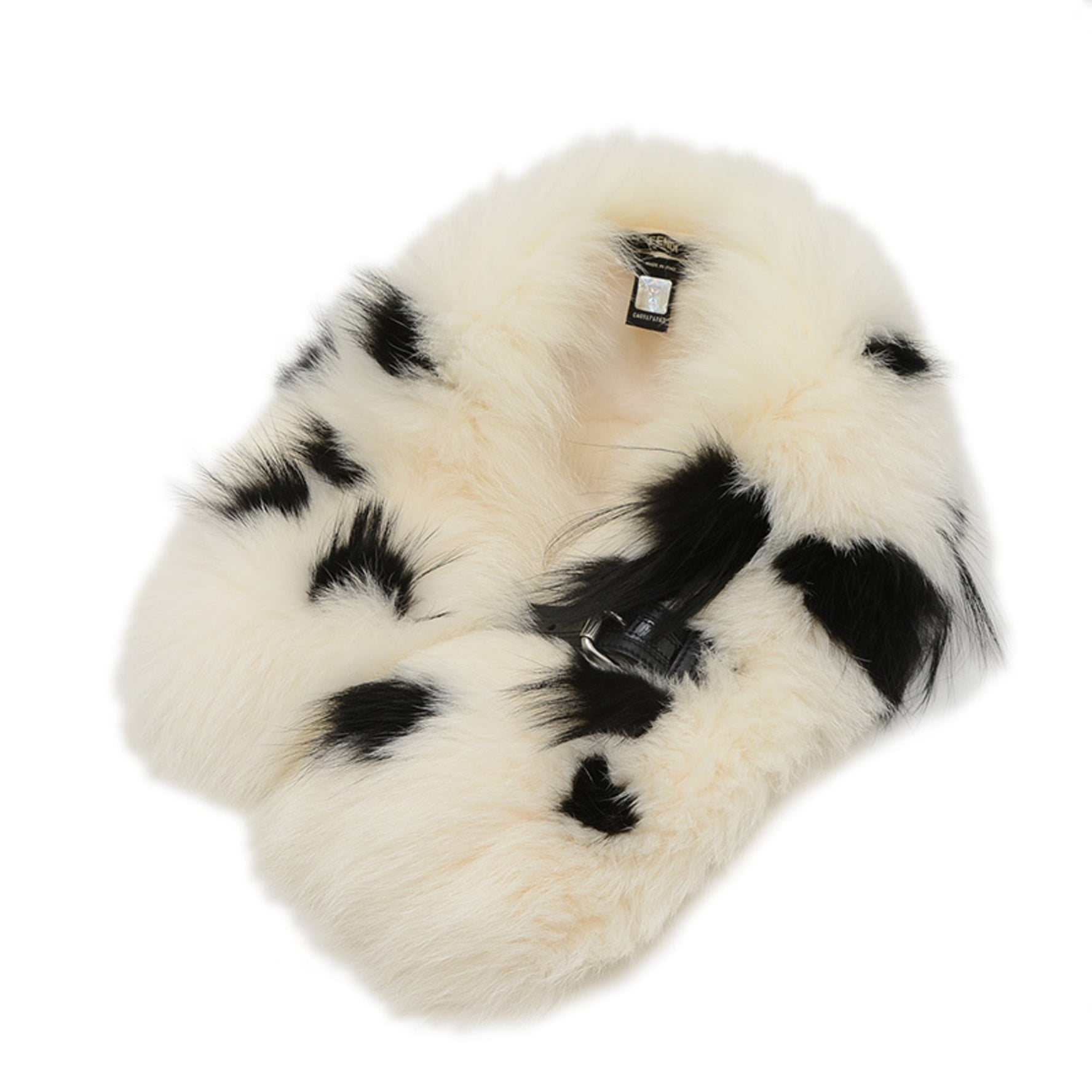 Fendi Scarf/Shawl Fox Fur White Black BP
