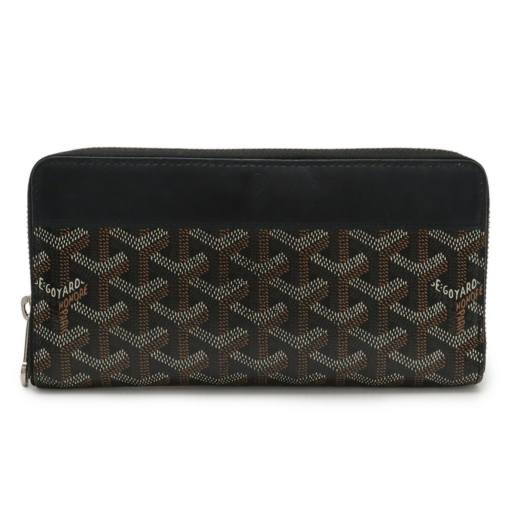 GOYARD Matignon GM Wallet, Round Long Herringbone Pattern PVC Leather