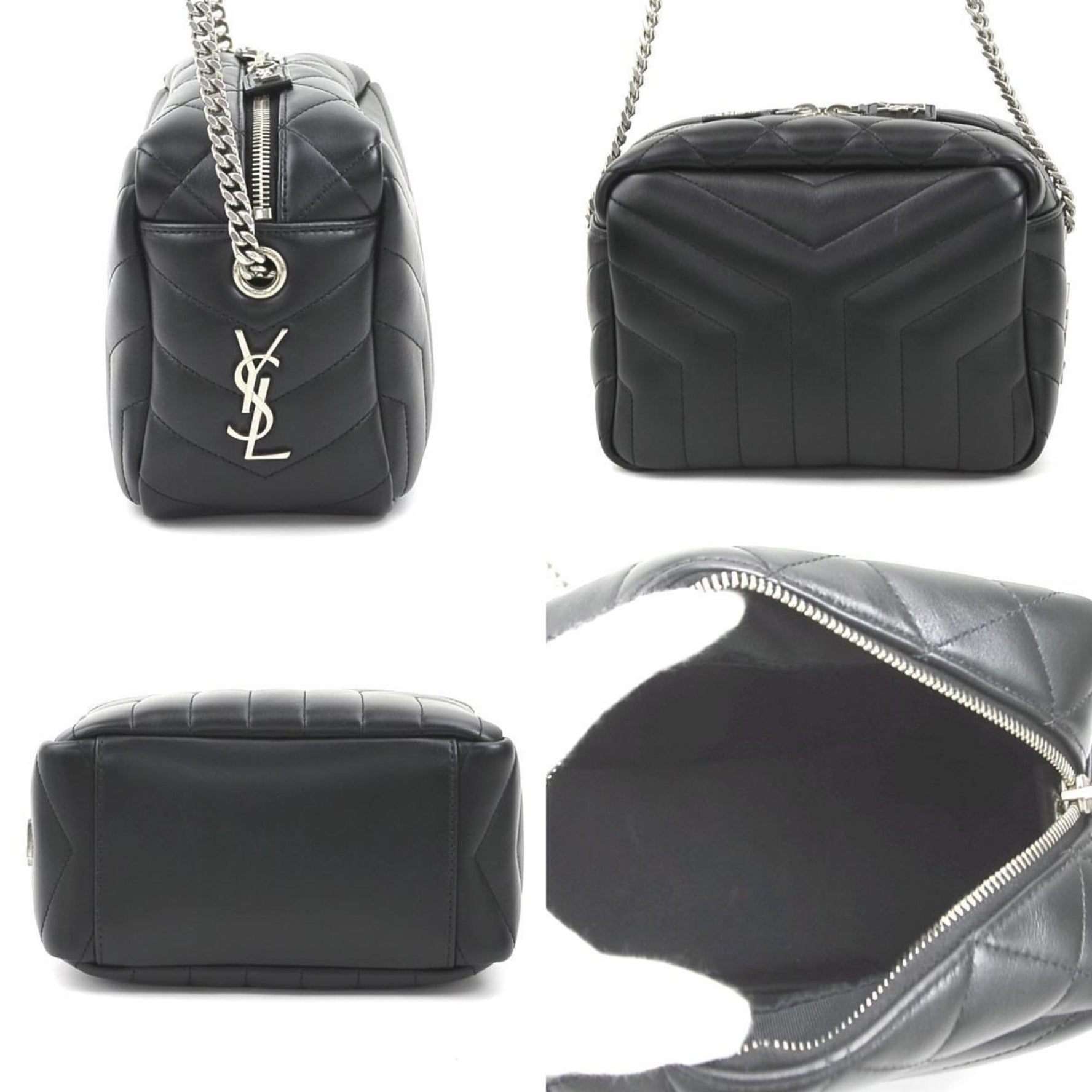 Saint Laurent shoulder bag Lulu leather black women's 99971g