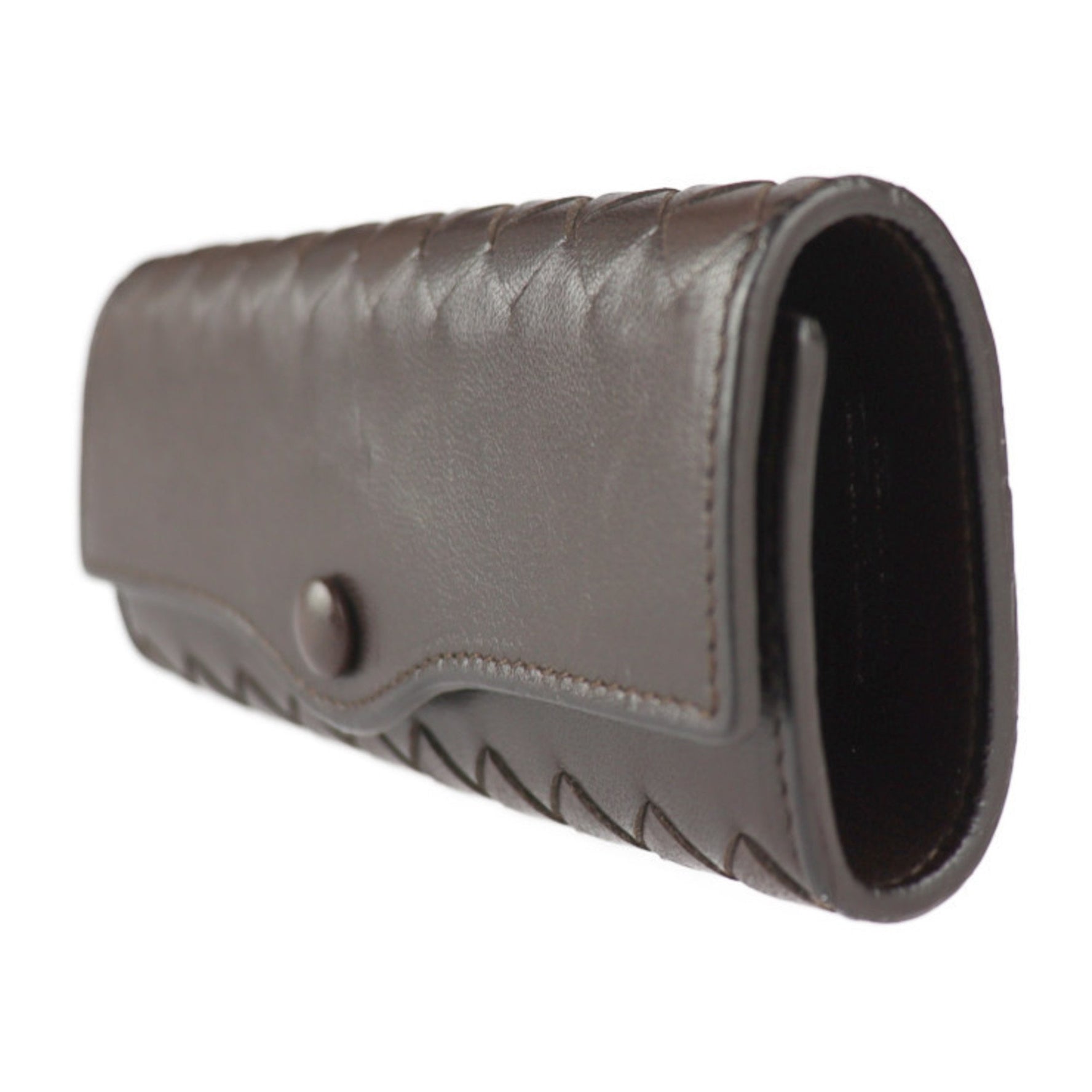 BOTTEGAVENETA Bottega Veneta Intrecciato Key Case Leather Dark Brown Tri-fold Ring