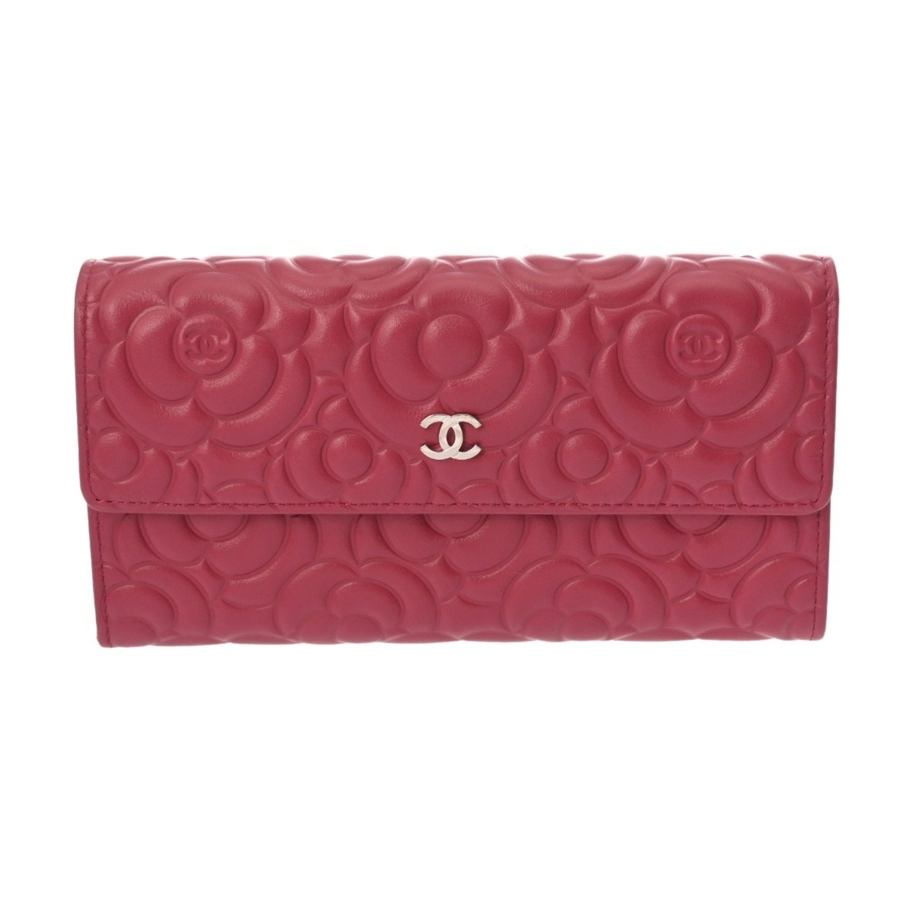 CHANEL Camellia Bifold Wallet, Calfskin, Like New