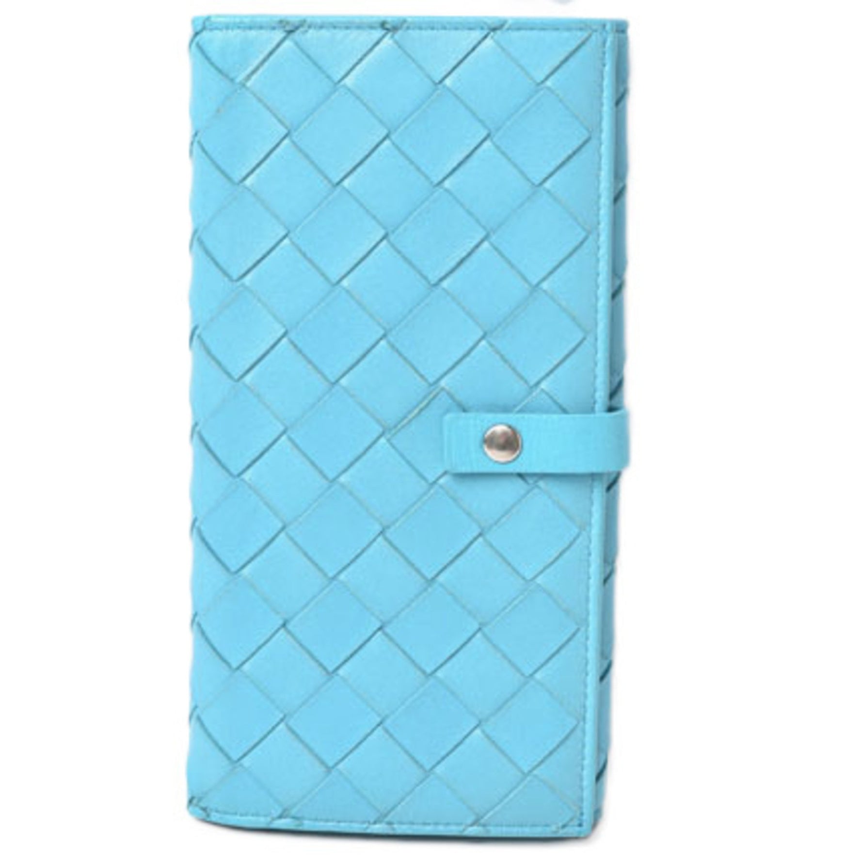 Bottega Veneta Wallet BOTTEGA VENETA Long Flap Intrecciato Nappa Shiny Calf Light Blue