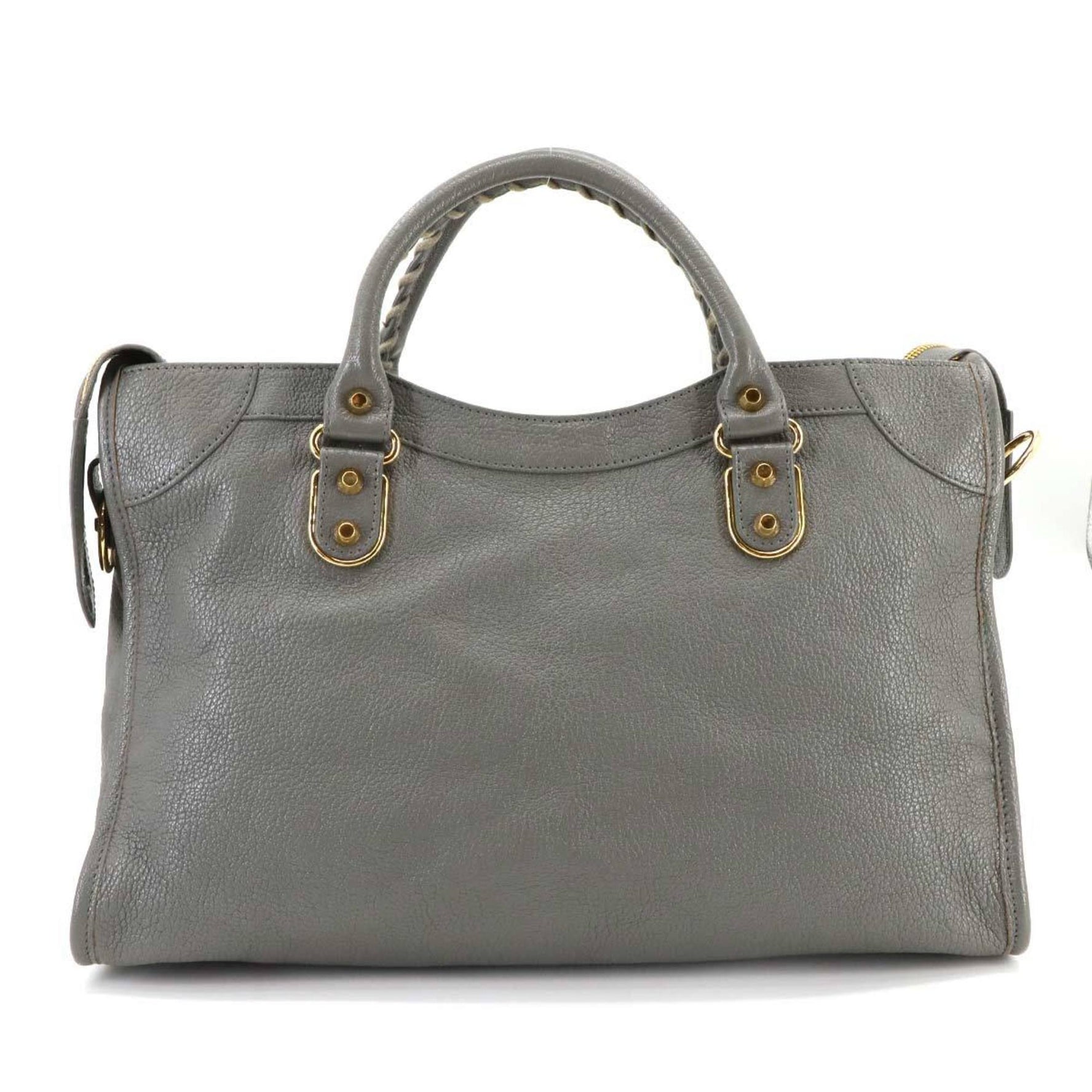 Balenciaga Classic Metallic Edge City hand/shoulder bag in grey leather