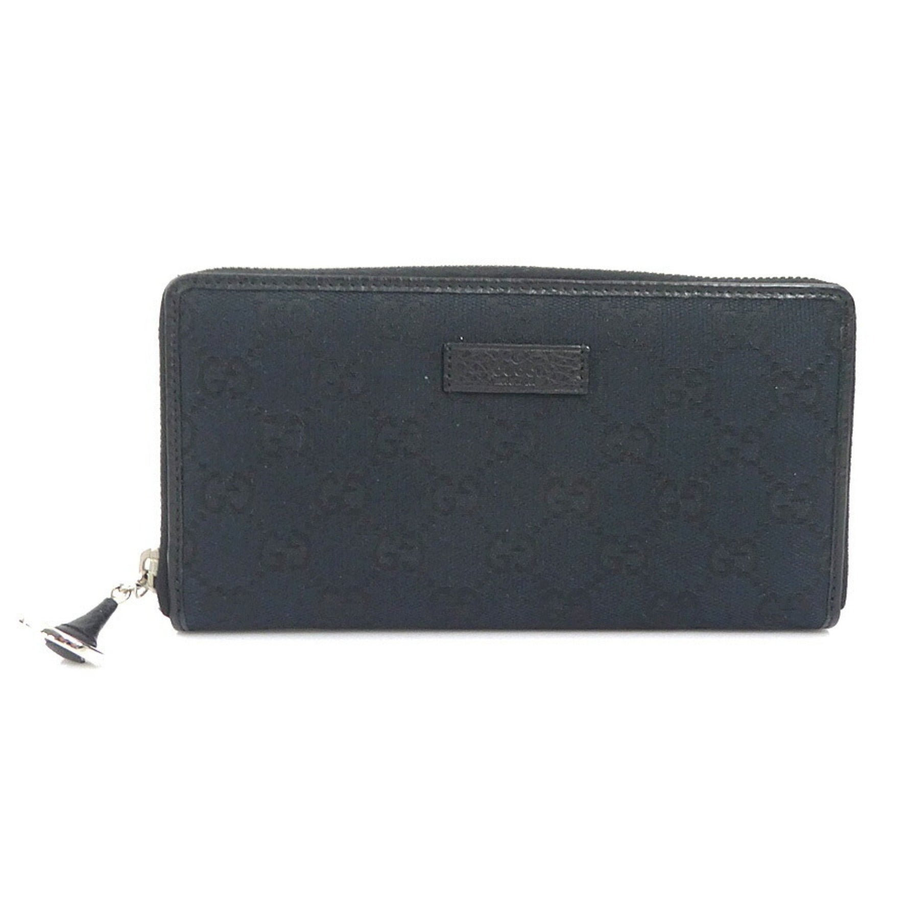 Gucci Round Long Wallet in GG Canvas, and Silver, Men's