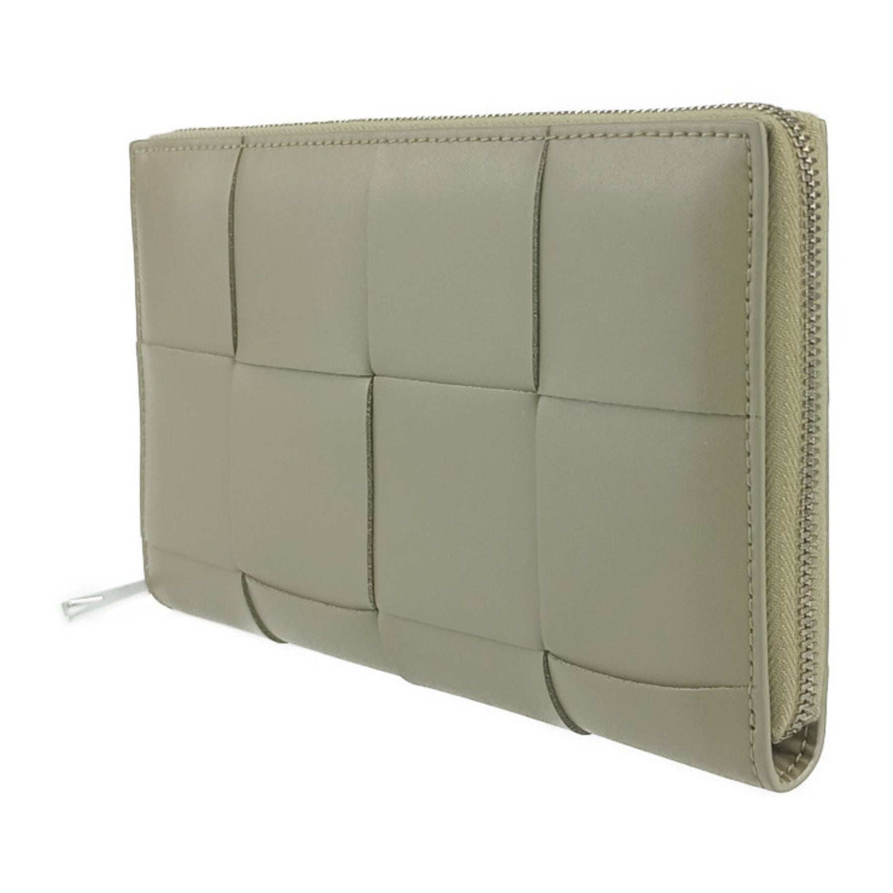 BOTTEGA VENETA Cassette Large Zip Around Wallet Light Leather Men's Intrecciato