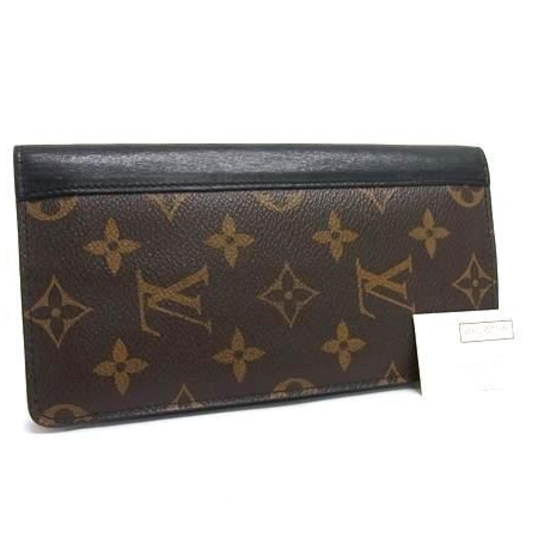 LOUIS VUITTON Monogram Macassar Portefeuille Tanon Long Wallet, Brown and Black Leather, Men's Bifold