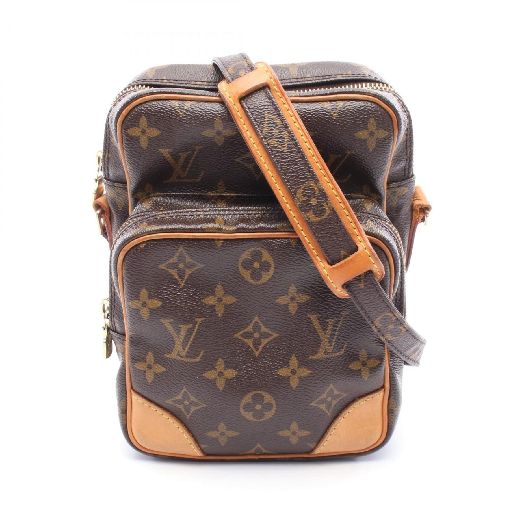 Louis Vuitton Amazon Monogram Shoulder Bag Coated Canvas Leather