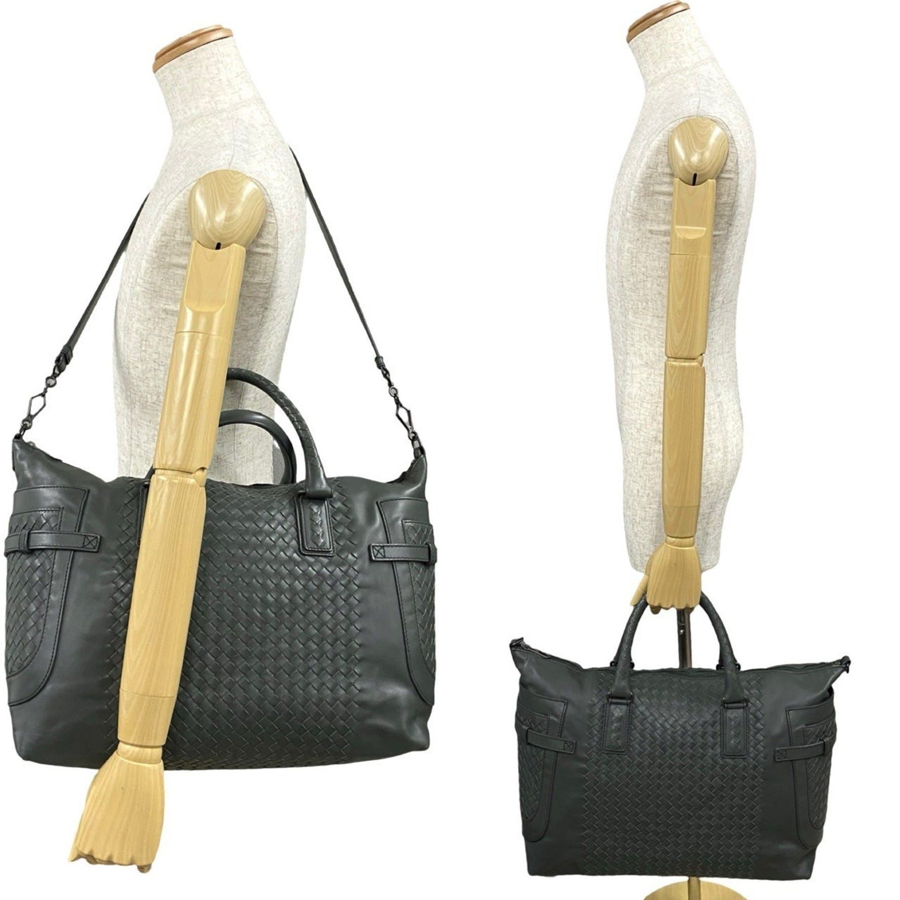 BOTTEGA VENETA Intrecciato Leather Shoulder/Boston Bag