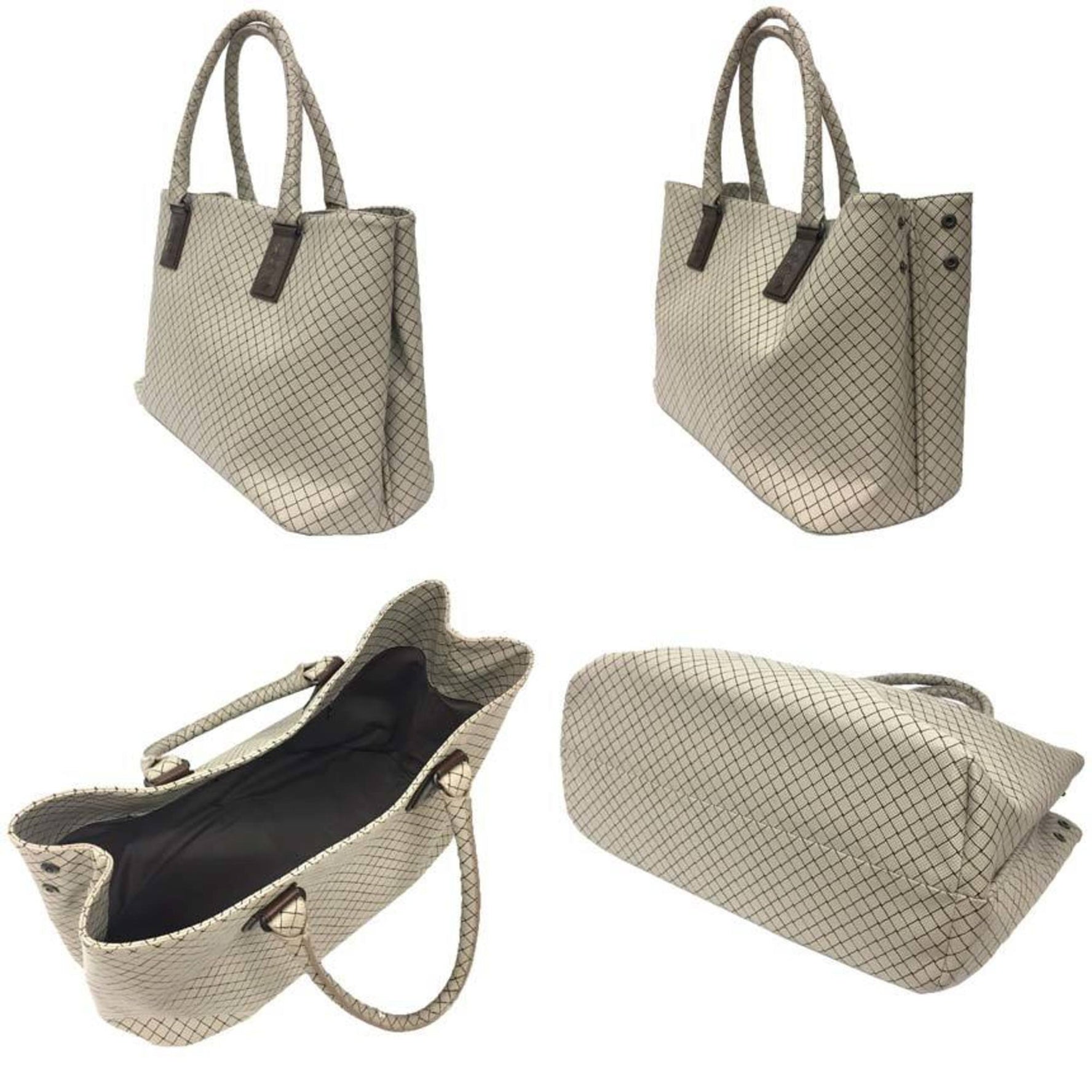 Bottega Veneta Marco Polo Tote Bag Light Gray/Brown