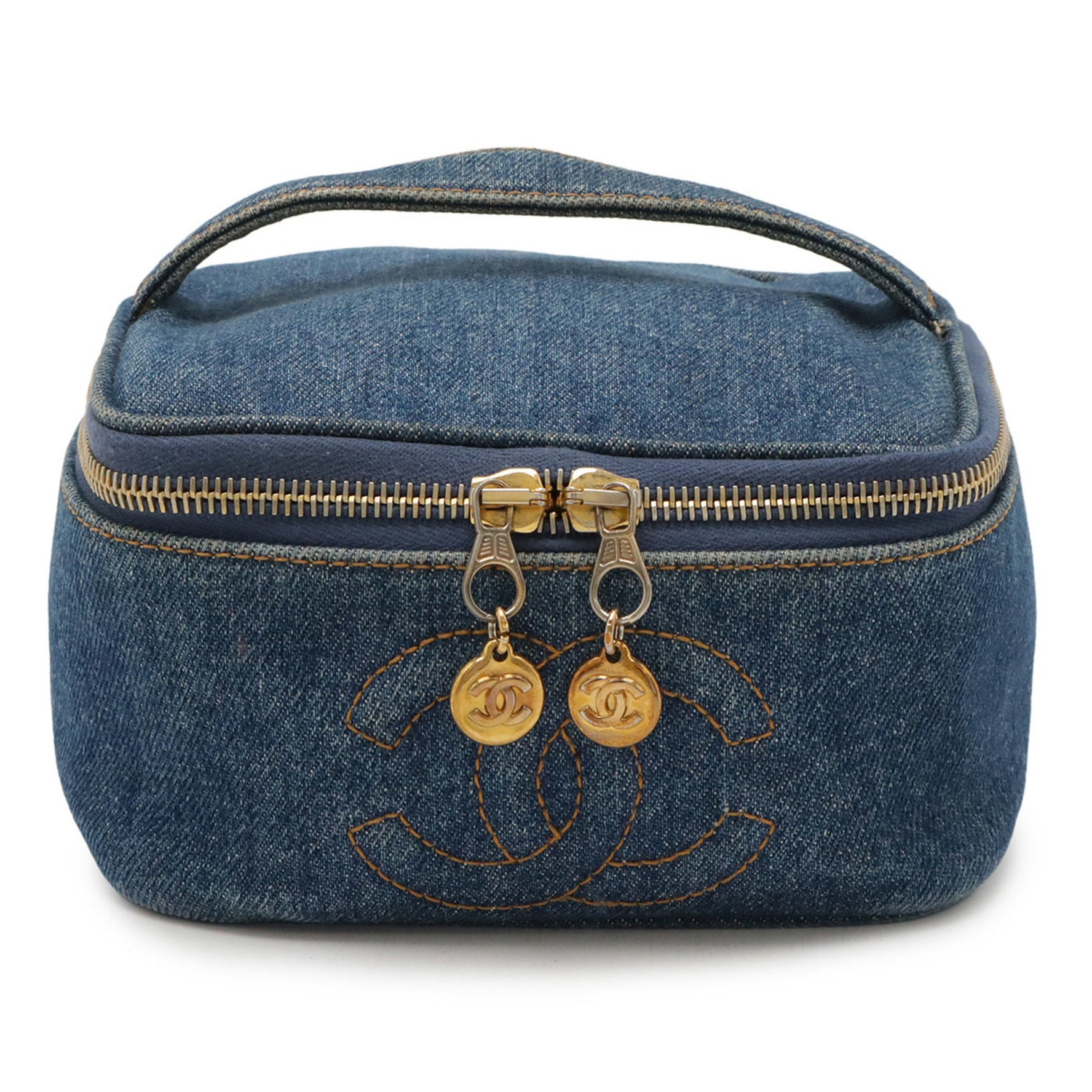 CHANEL Coco Mark Denim Vanity Bag Handbag