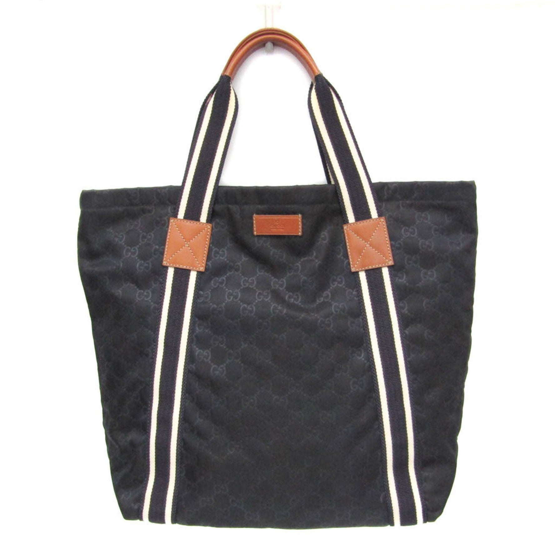 Gucci GG Women,Men Nylon,Leather Tote Bag Dark Navy