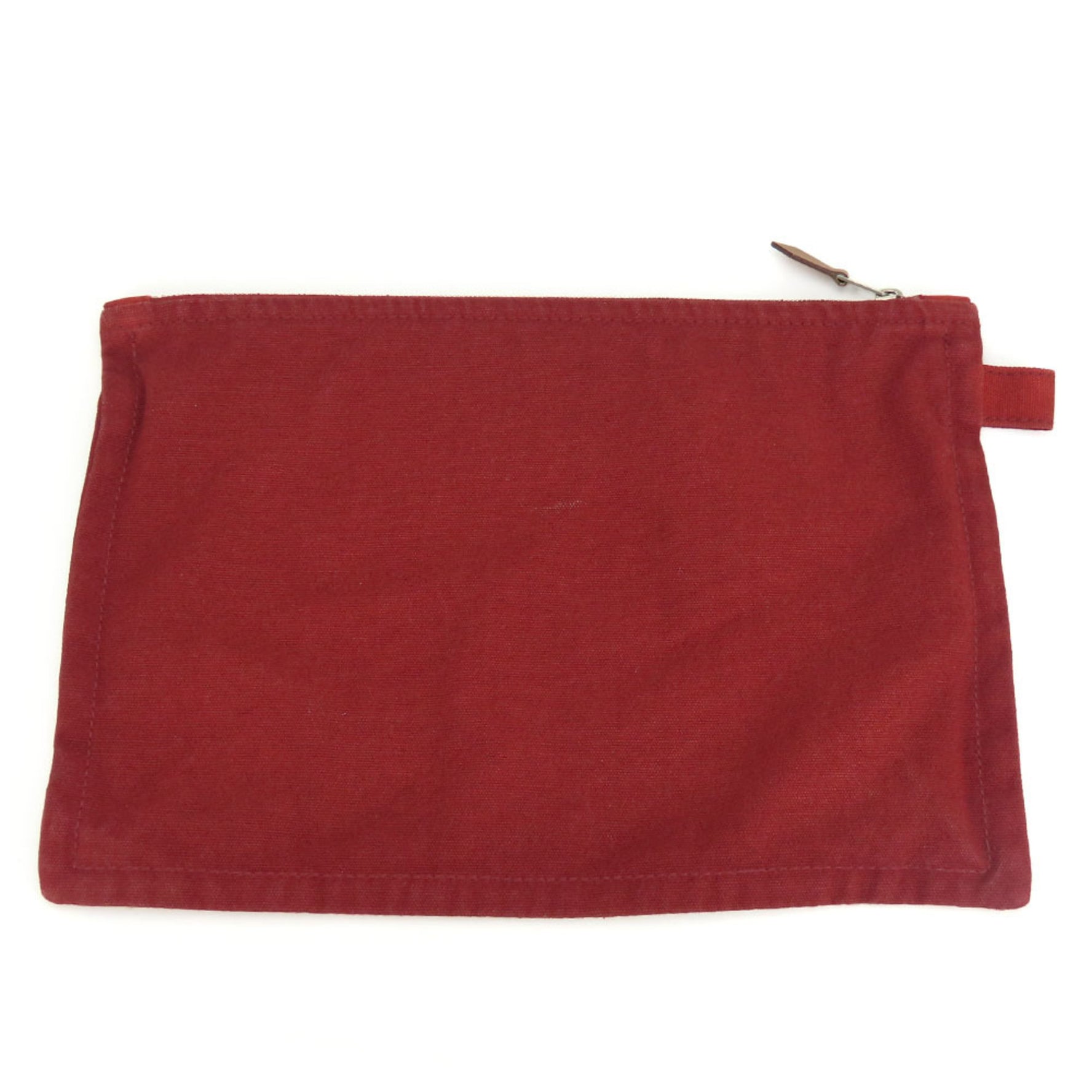 Hermes pouch Bora cotton leather maroon flat multi-purpose accessories