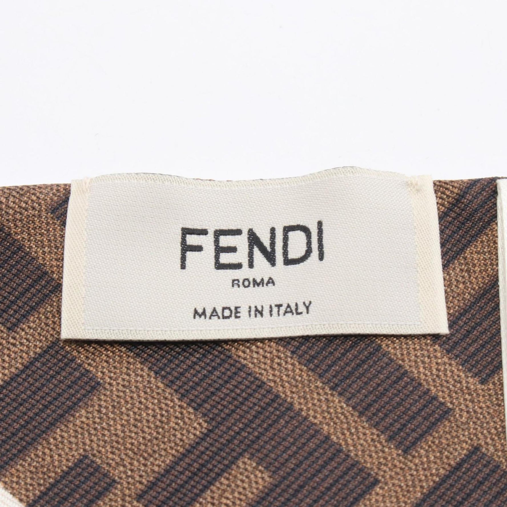 FENDI Wrappy Silk Scarf in Multicolor Blue and Brown