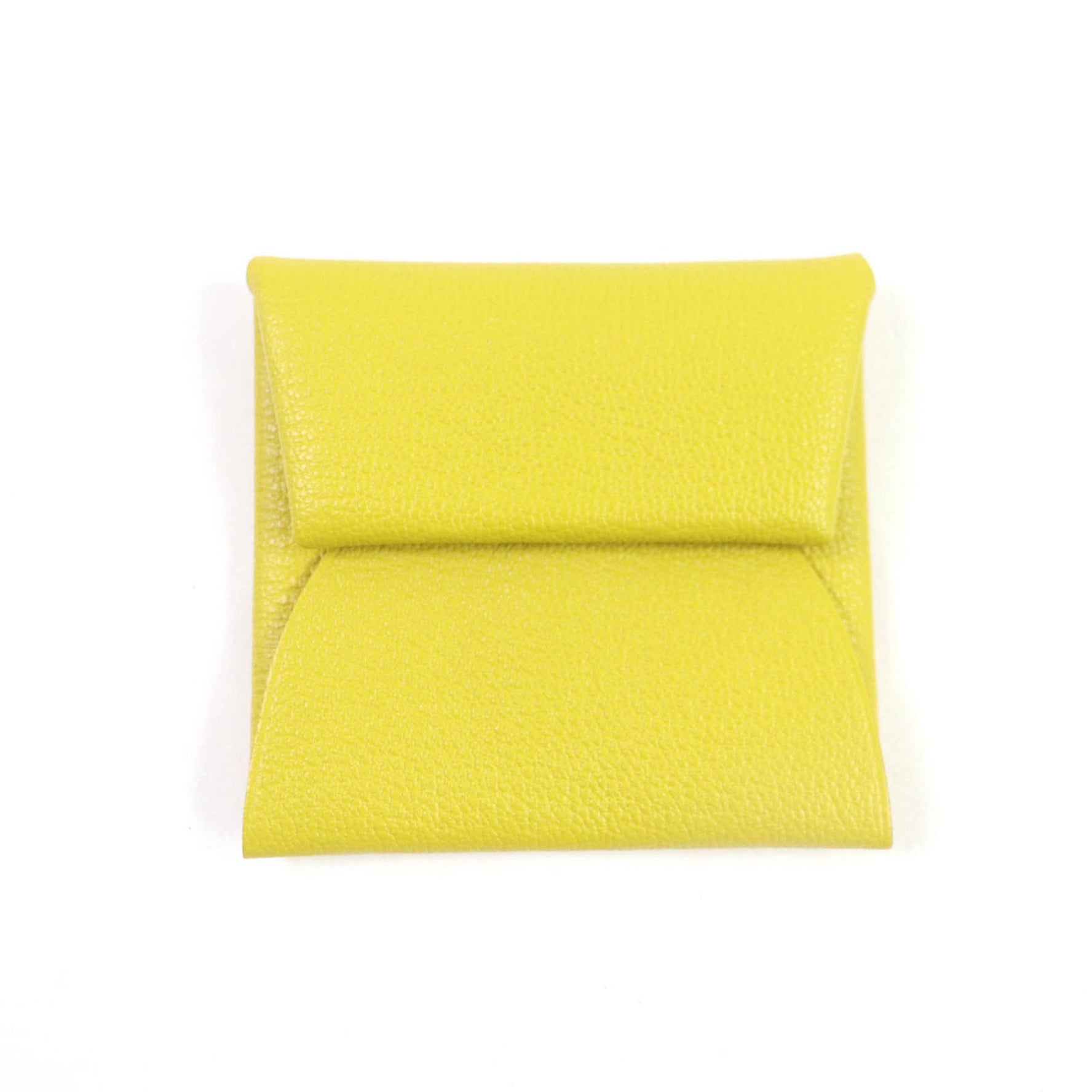 HERMES Bastia Verso Cumin Orange Minian Chevre Wallet/Coin Case, Double Stamped, Box Included, Made in France