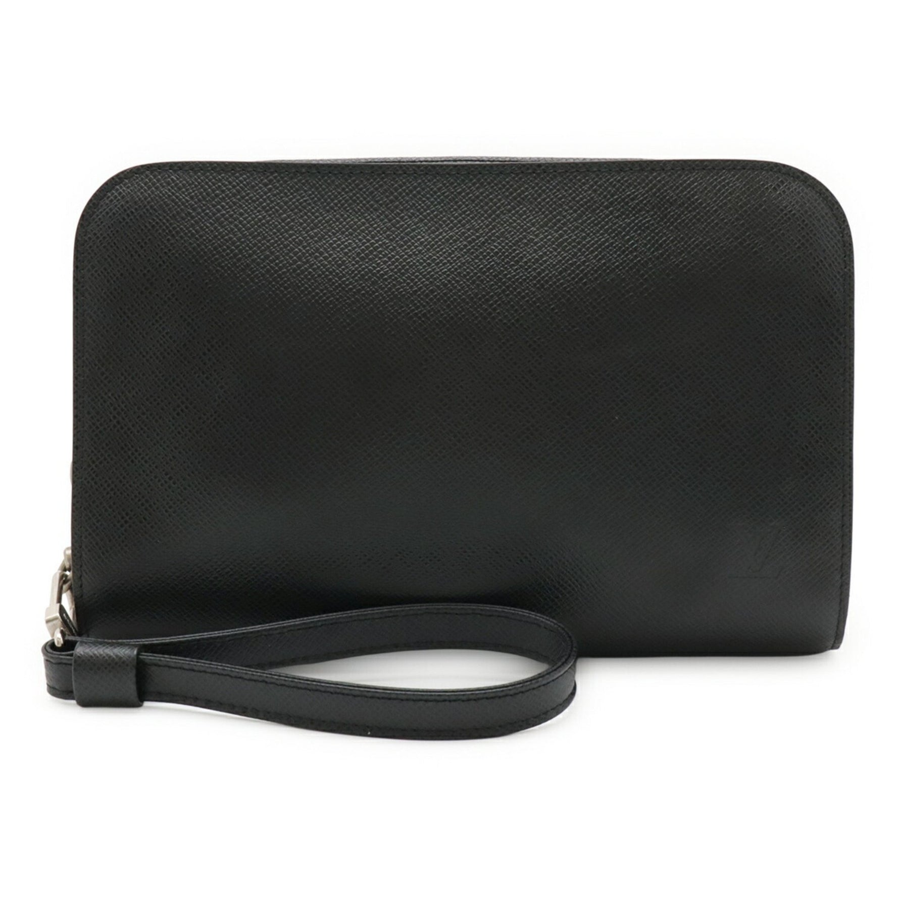 LOUIS VUITTON Taiga Baikal Second Bag, Clutch Handbag, Ardoise, Black
