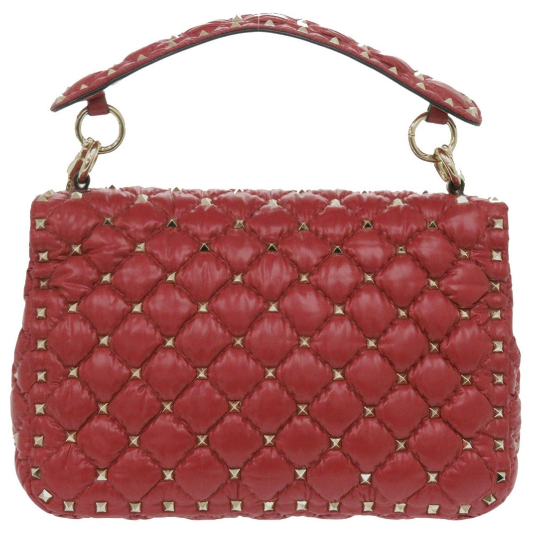 Valentino Garavani Rockstud Chain Shoulder Bag in Red, VALENTINO x MONCLER Nylon, 0306