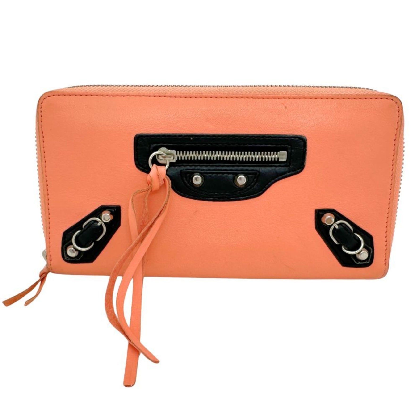 BALENCIAGA Round Long Wallet Calf Zip Around Women's I111624164