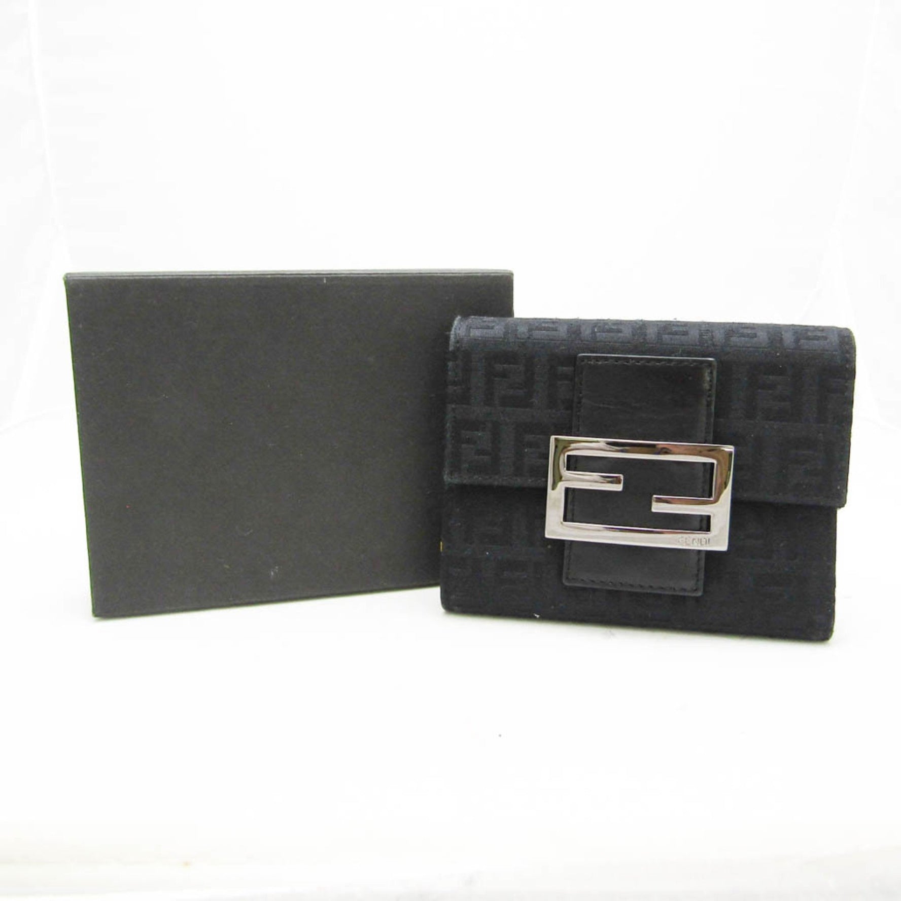 Fendi Zucchino Canvas,Leather Wallet (tri-fold)