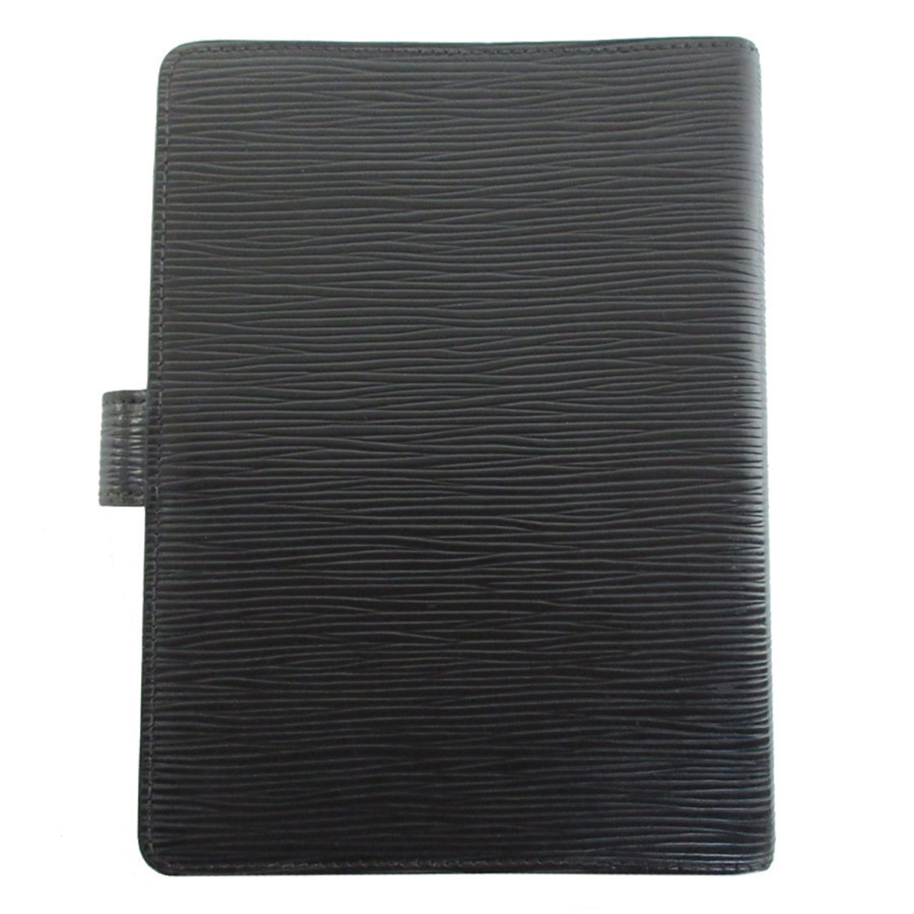 Louis Vuitton Epi Agenda MM Notebook Cover, Leather, Black, Silver, Men's, s0451a