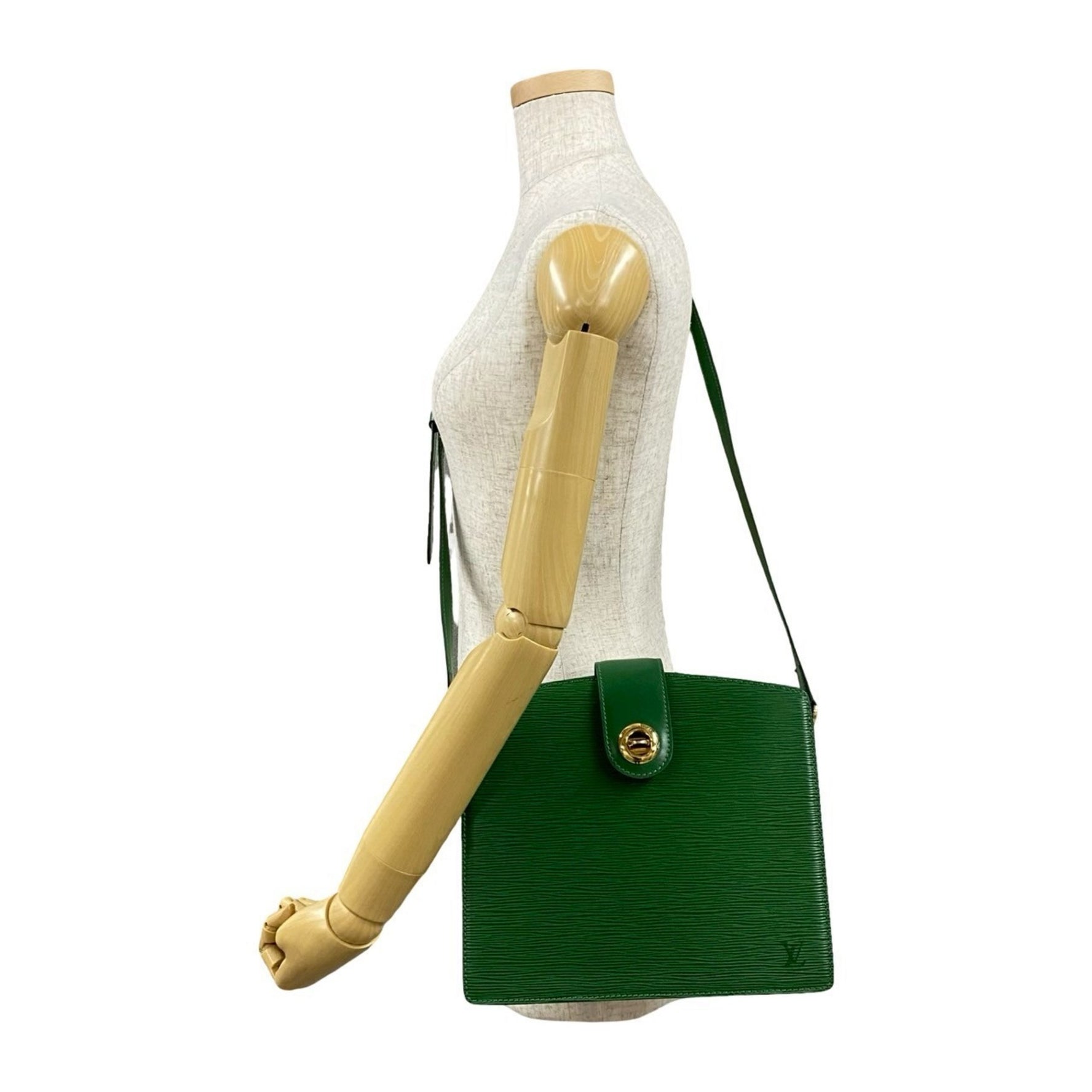 Louis Vuitton Vintage Capuchin Epi Leather Turnlock Shoulder Bag in Borneo Green