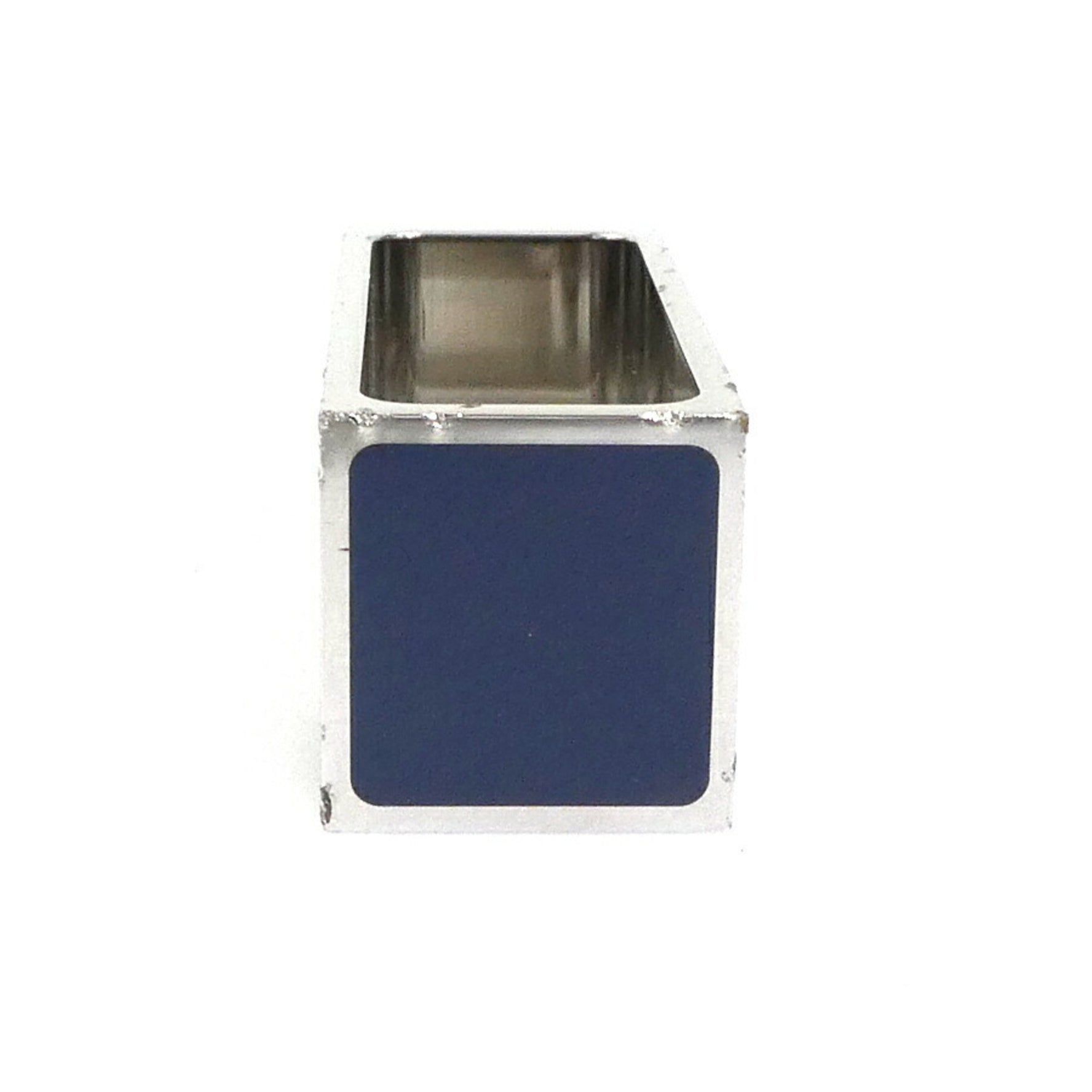 Hermes Hermès scarf ring in metal, enamel, silver, and navy