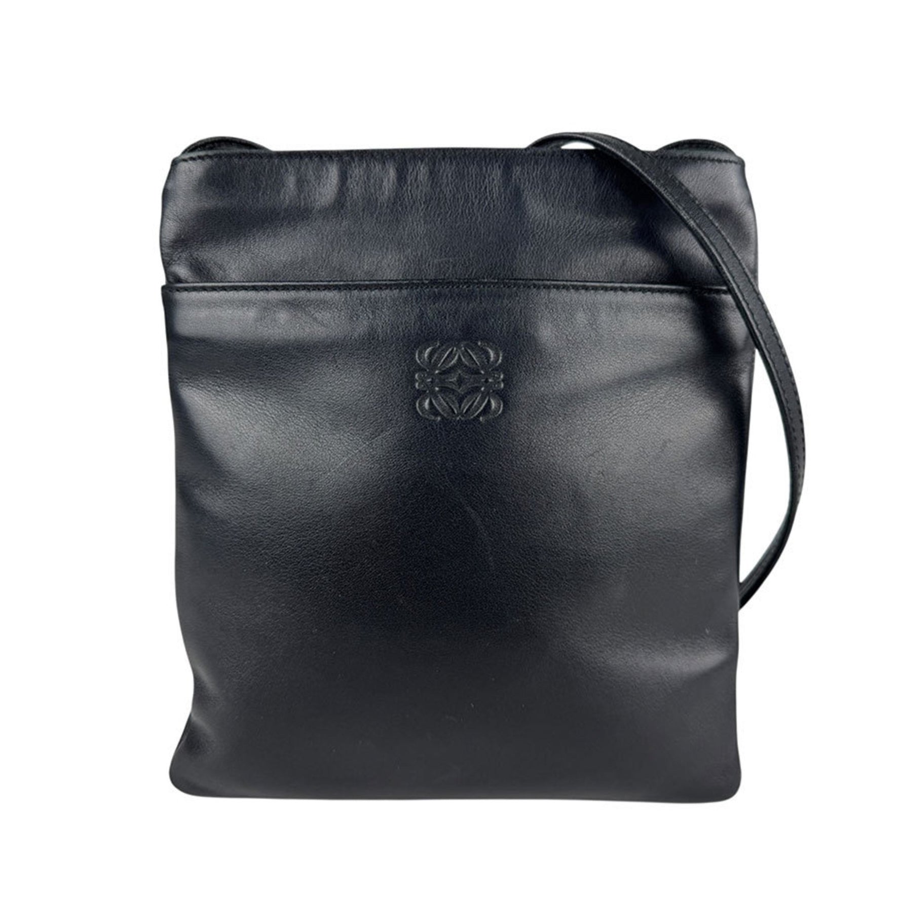 LOEWE Shoulder Bag Leather Black Men's Women's z6709