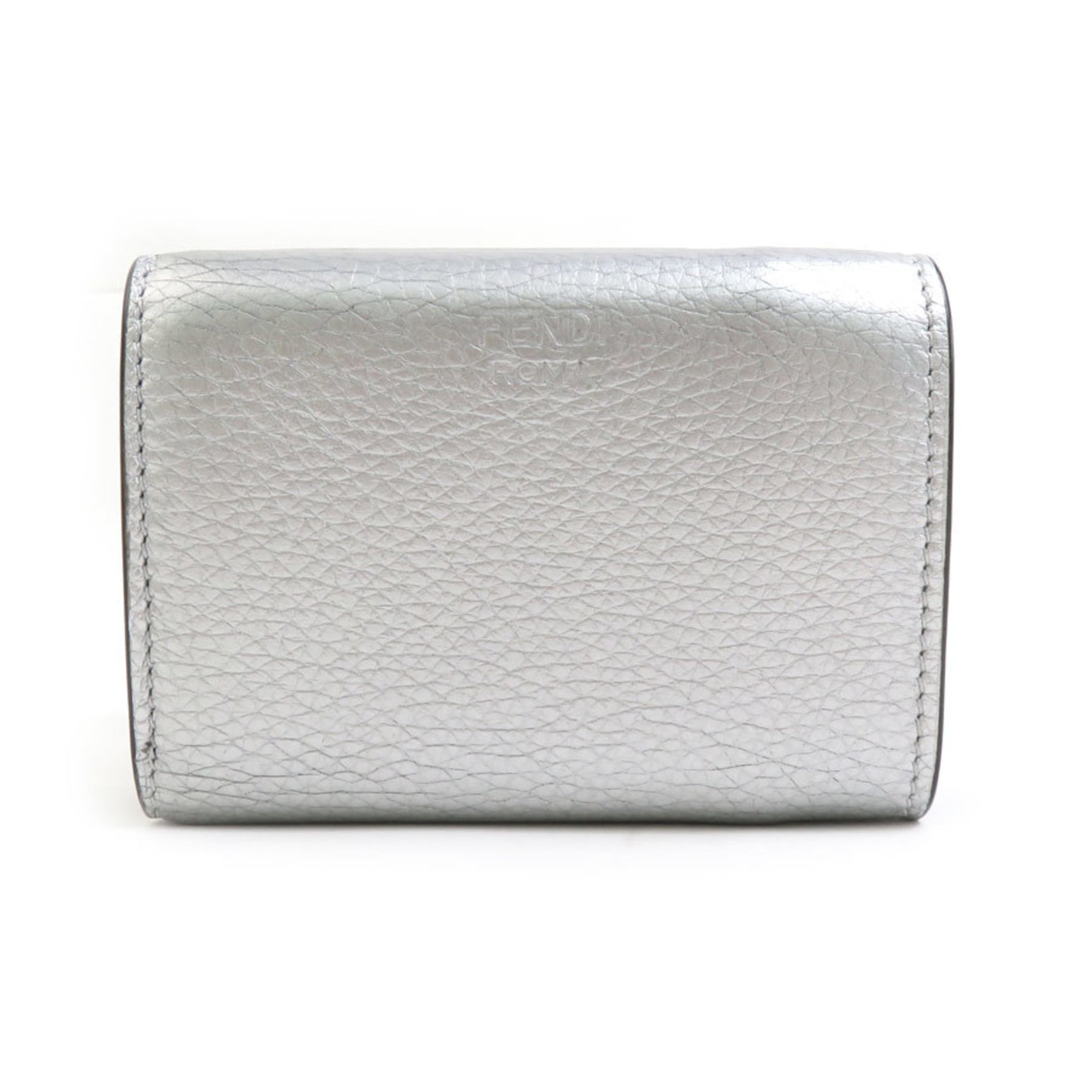 FENDI Tri-fold Wallet Peekaboo Leather Silver Men's Women's 8M0426-AQEV 55925g