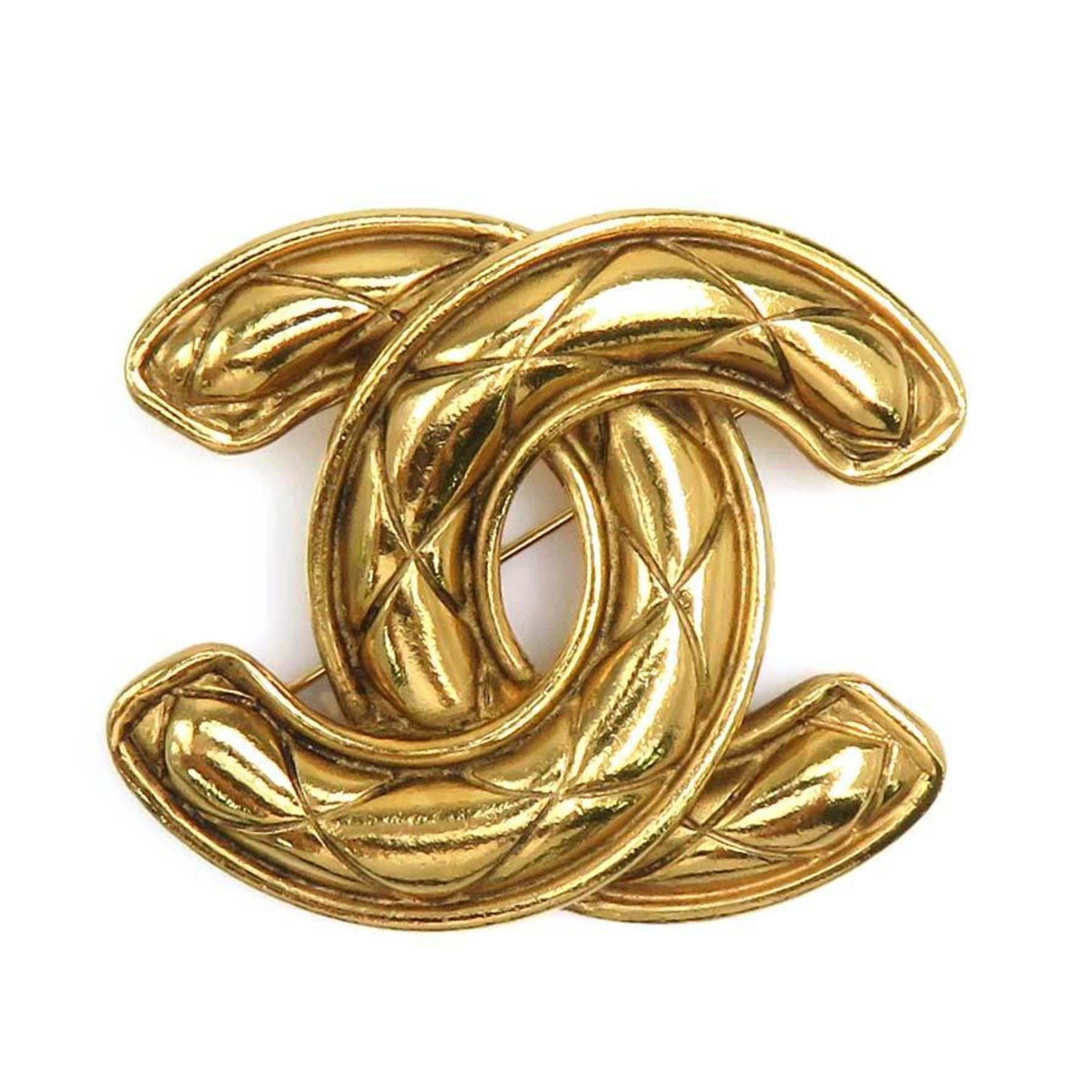 CHANEL Coco Mark Metal Gold Brooch for Women e60802a