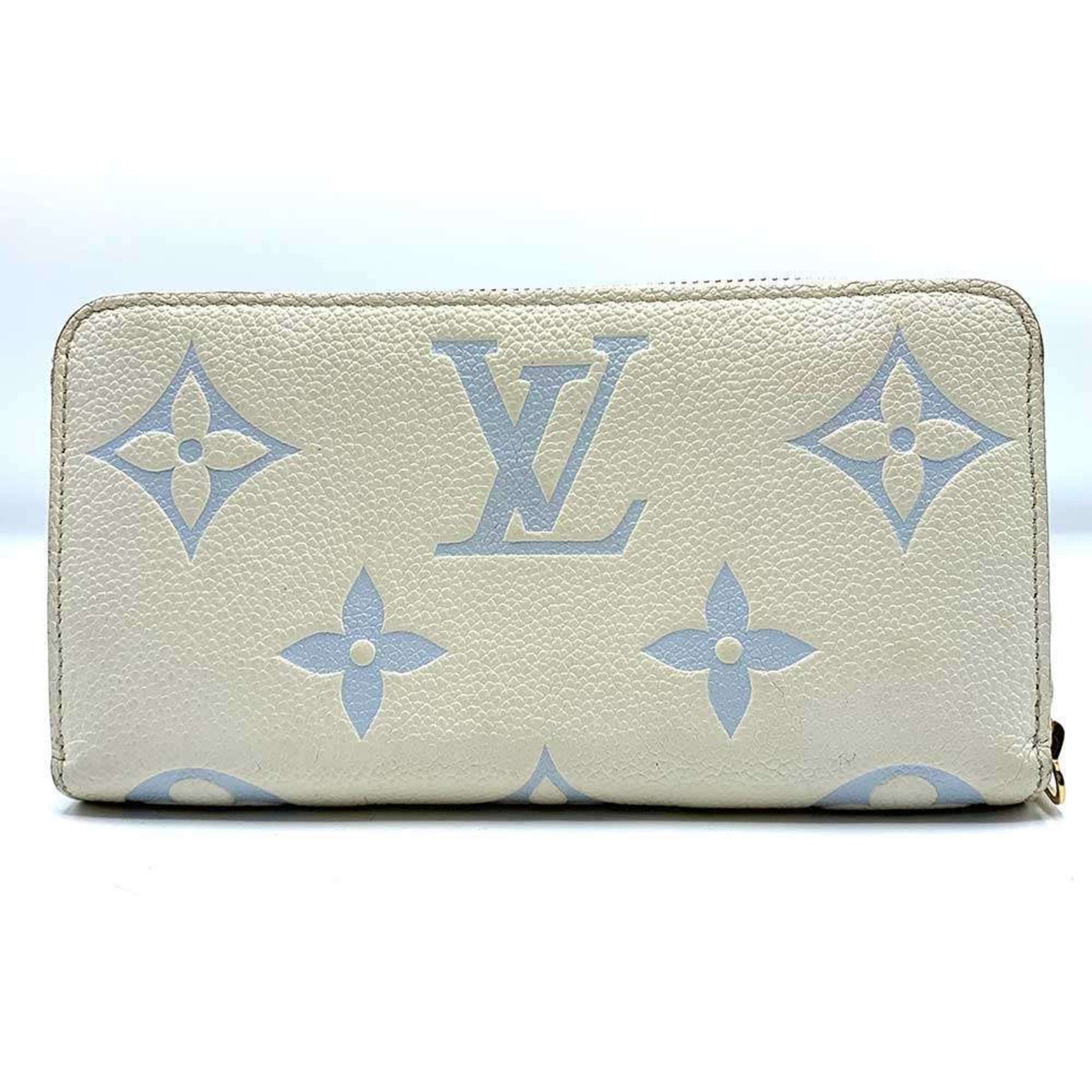Louis Vuitton Zippy Wallet Monogram Bicolor Empreinte Long Latin White Candy Blue
