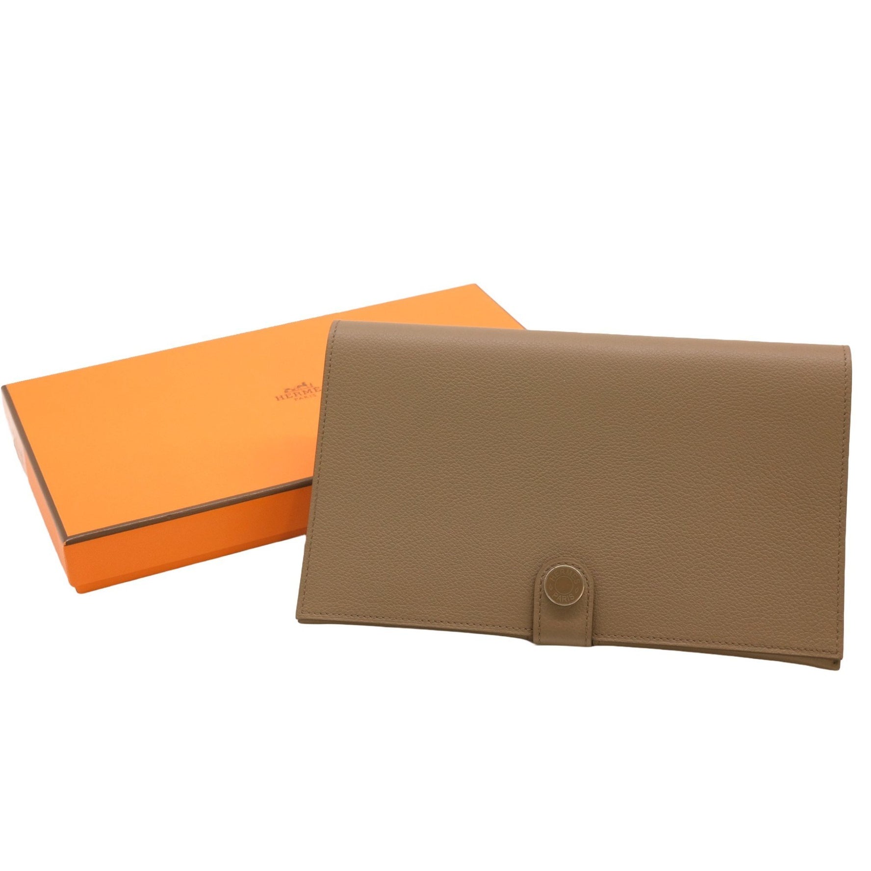 HERMES RMS Tutanman Wallet Evercolor Leather Etoupe