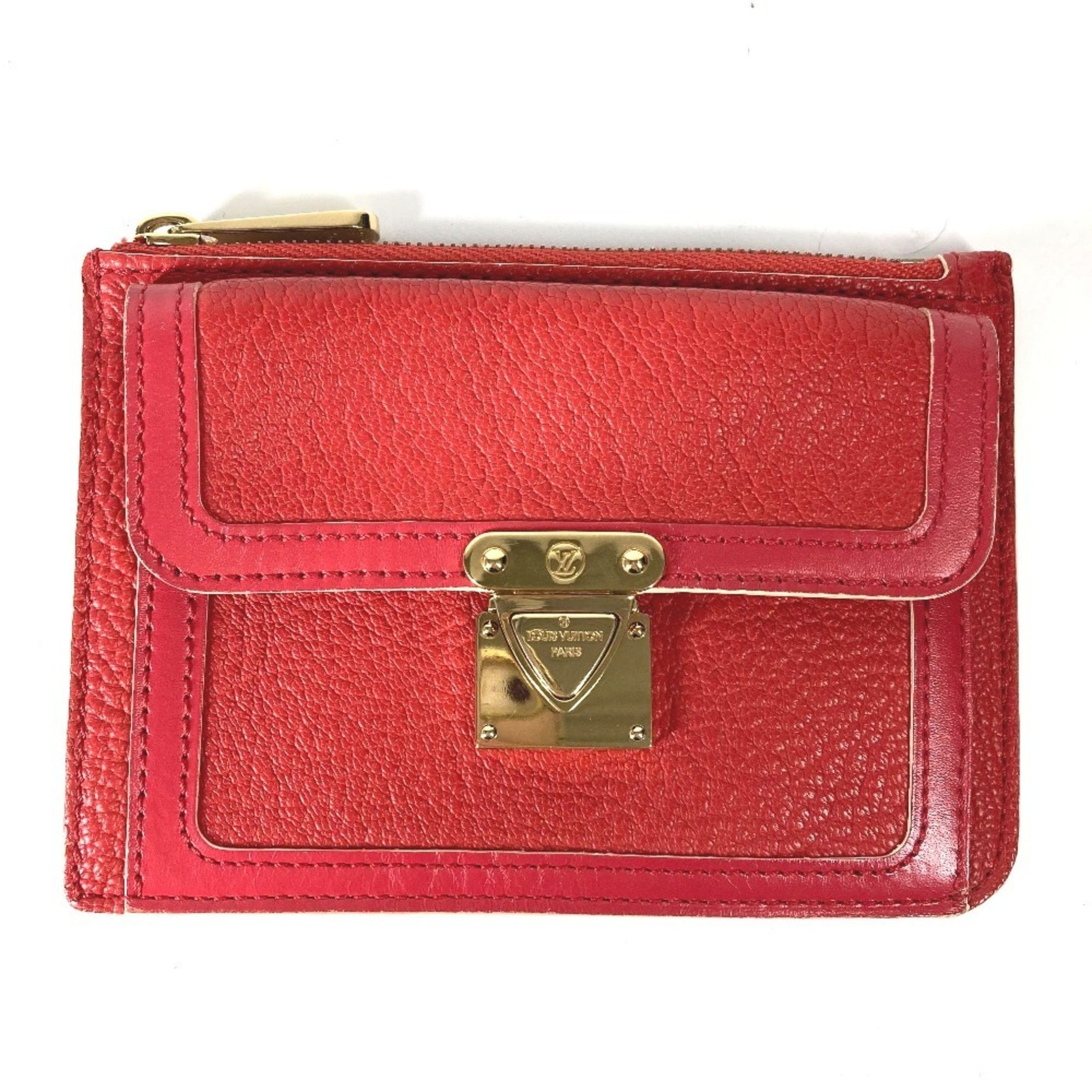 LOUIS VUITTON M91938 Suhali Inseparable PM Coin Purse Wallet/Coin Case in Leather, Women's, Geranium Red