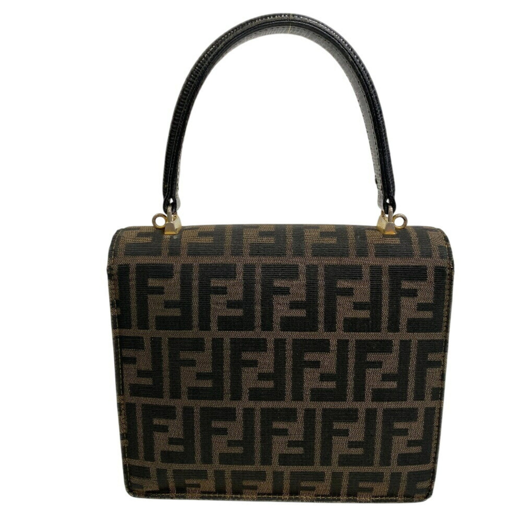 FENDI W-flap 2-way shoulder bag and Zucca handbag, women's, brown