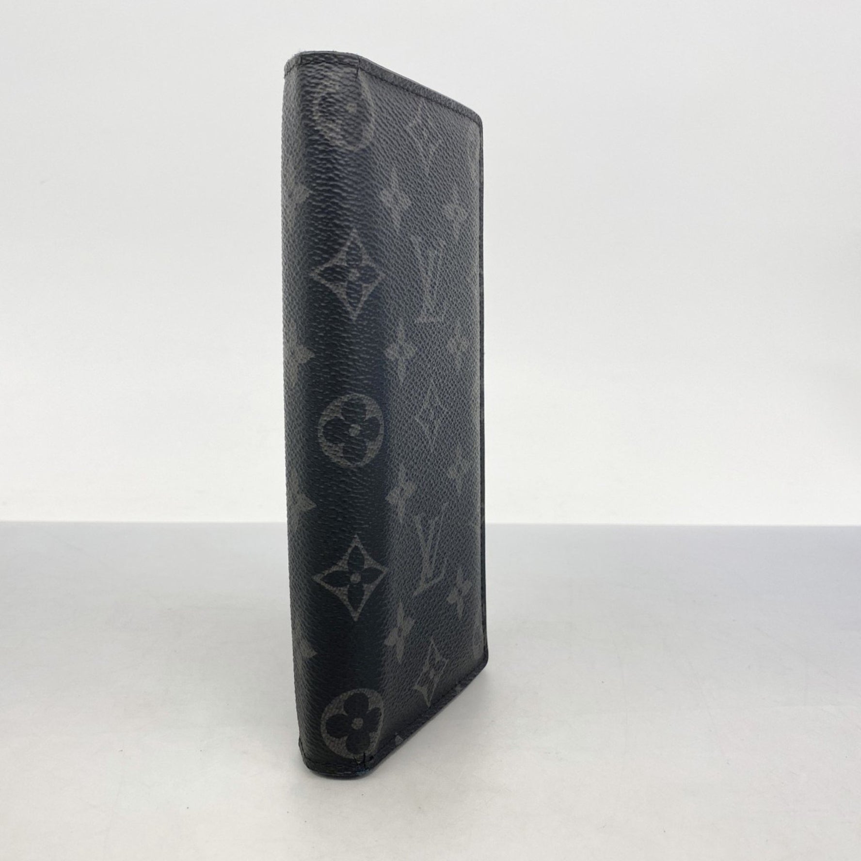 Louis Vuitton Monogram Eclipse Portefeuille Brazza Long Wallet M61697 Black Men's