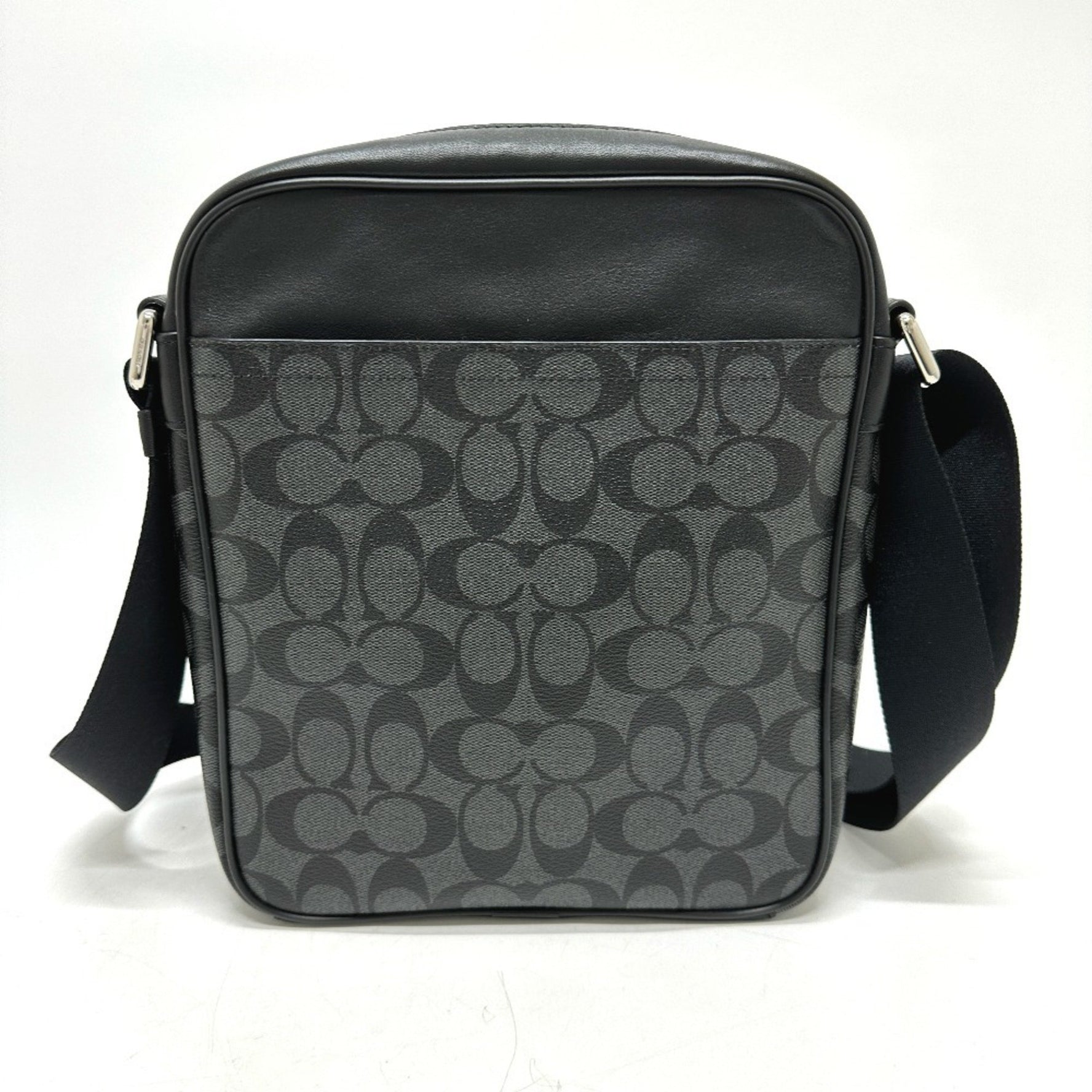 COACH Signature Houston Flight Shoulder Bag, Leather, Like New