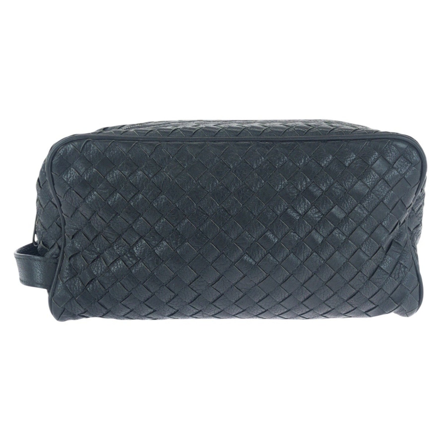 BOTTEGA VENETA Intrecciato Gunmetal Hardware Leather 1000 Second Bag Clutch