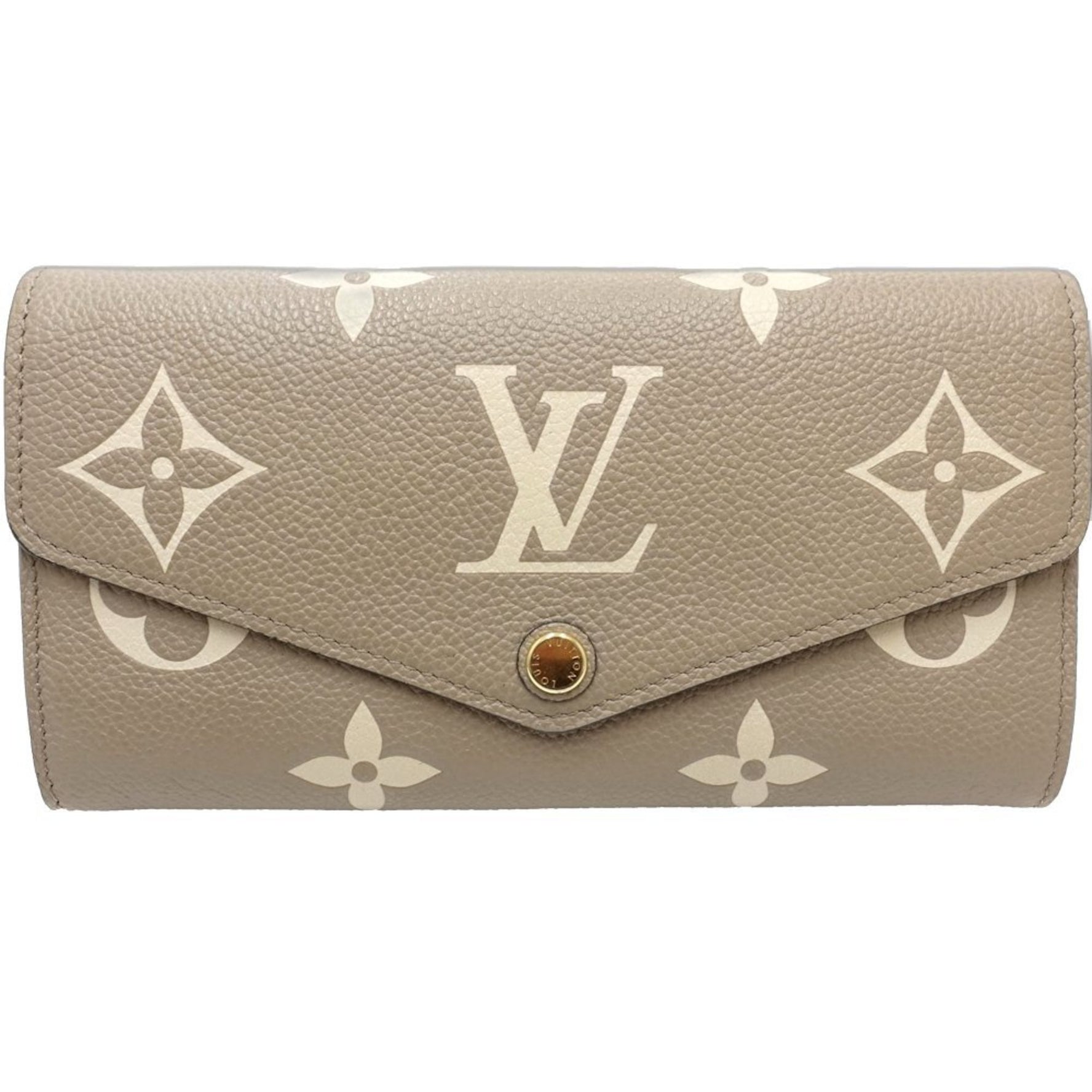 Louis Vuitton Long Wallet Portefeuille Sarah NM Monogram Bicolor Empreinte Creme