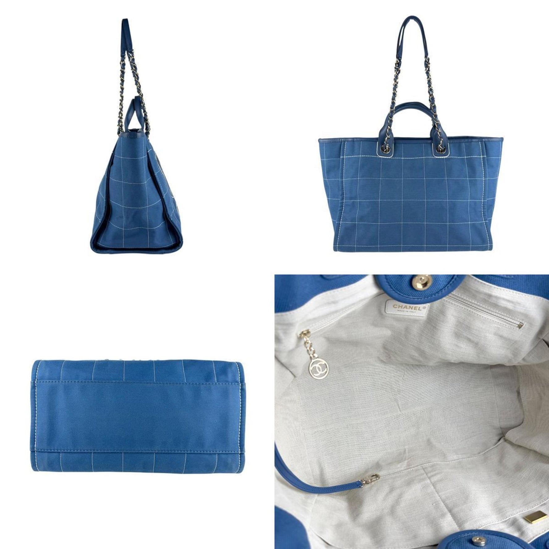 CHANEL Deauville GM Canvas Shoulder Bag/Handbag